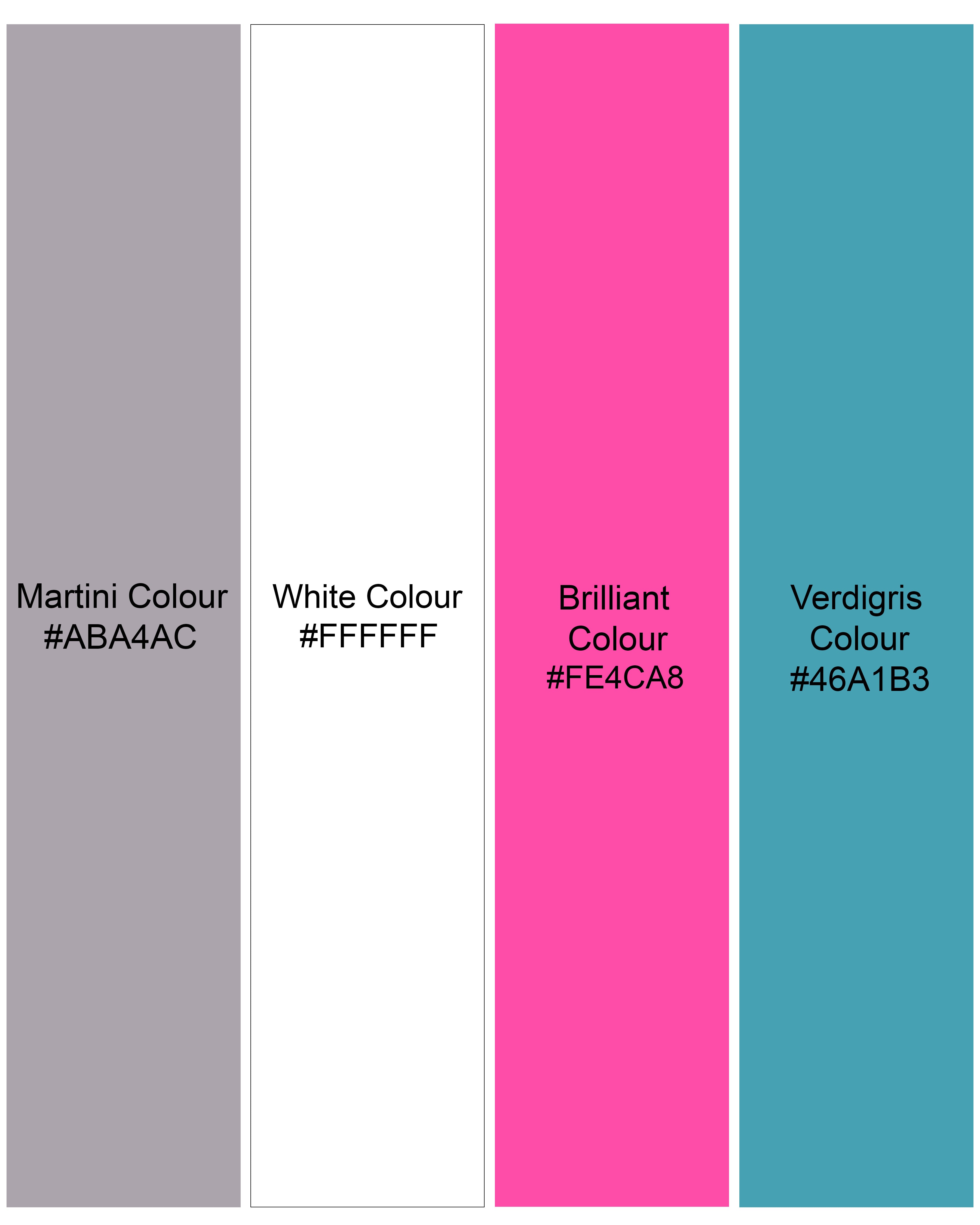 Martini Gray with White Printed Premium Cotton Boxers BX441-28, BX441-30, BX441-32, BX441-34, BX441-36, BX441-38, BX441-40, BX441-42, BX441-44