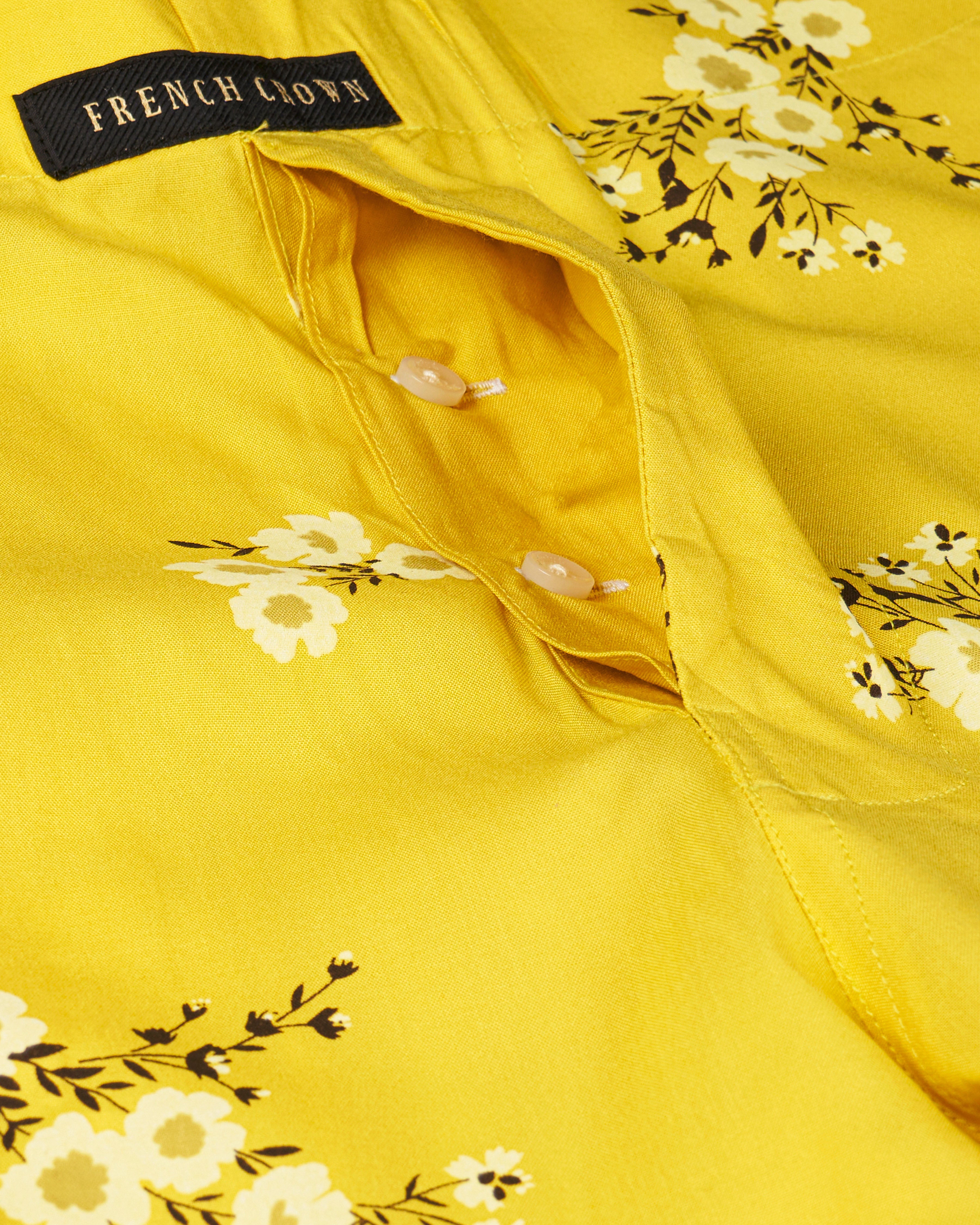 Sandstorm Yellow Floral Printed Premium Cotton Boxers BX460-28, BX460-30, BX460-32, BX460-34, BX460-36, BX460-38, BX460-40, BX460-42, BX460-44  