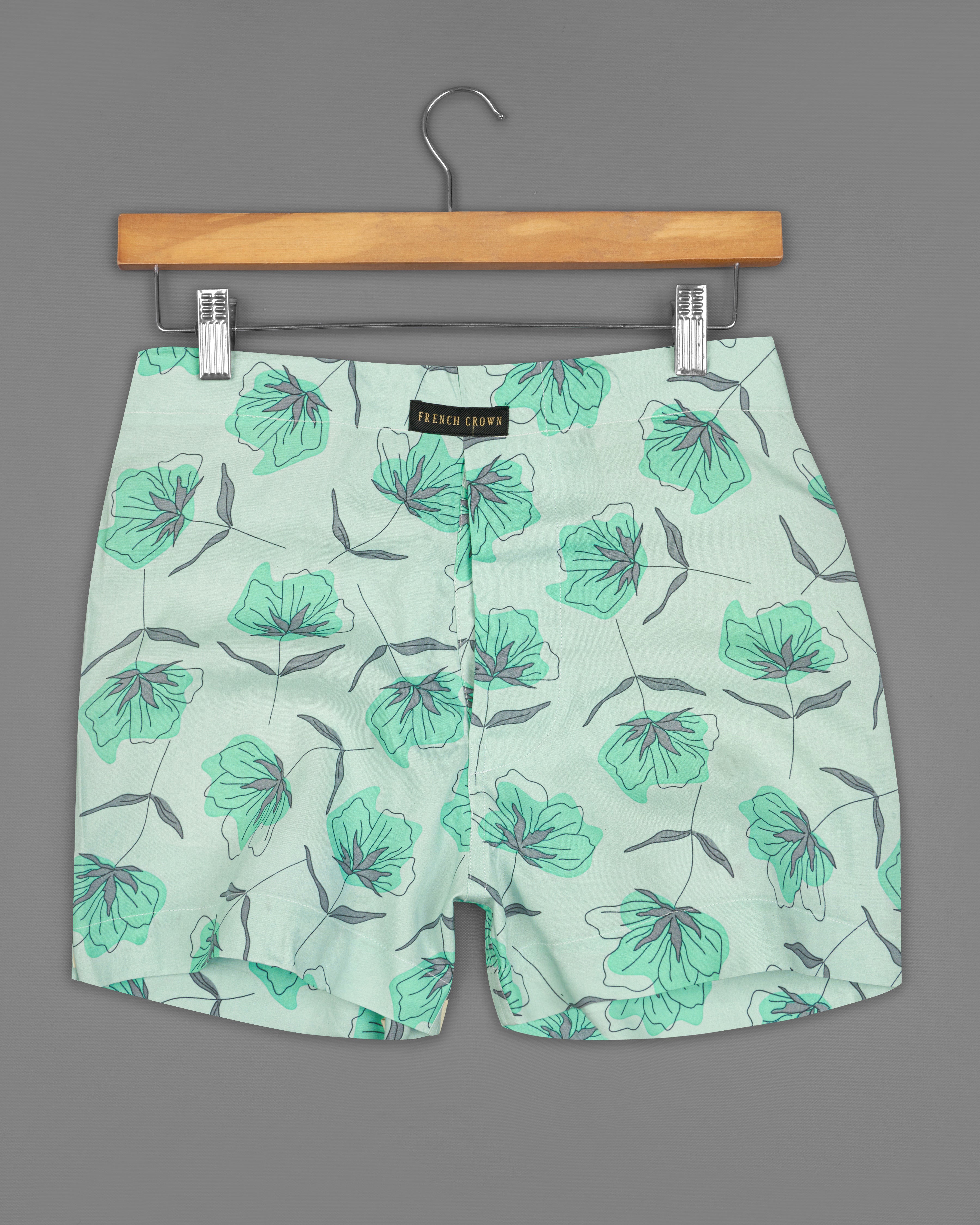 Rhino Blue Printed and Harp Green Floral Printed Premium Cotton Boxers BX465-BX466-28, BX465-BX466-30, BX465-BX466-32, BX465-BX466-34, BX465-BX466-36, BX465-BX466-38, BX465-BX466-40, BX465-BX466-42, BX465-BX466-44