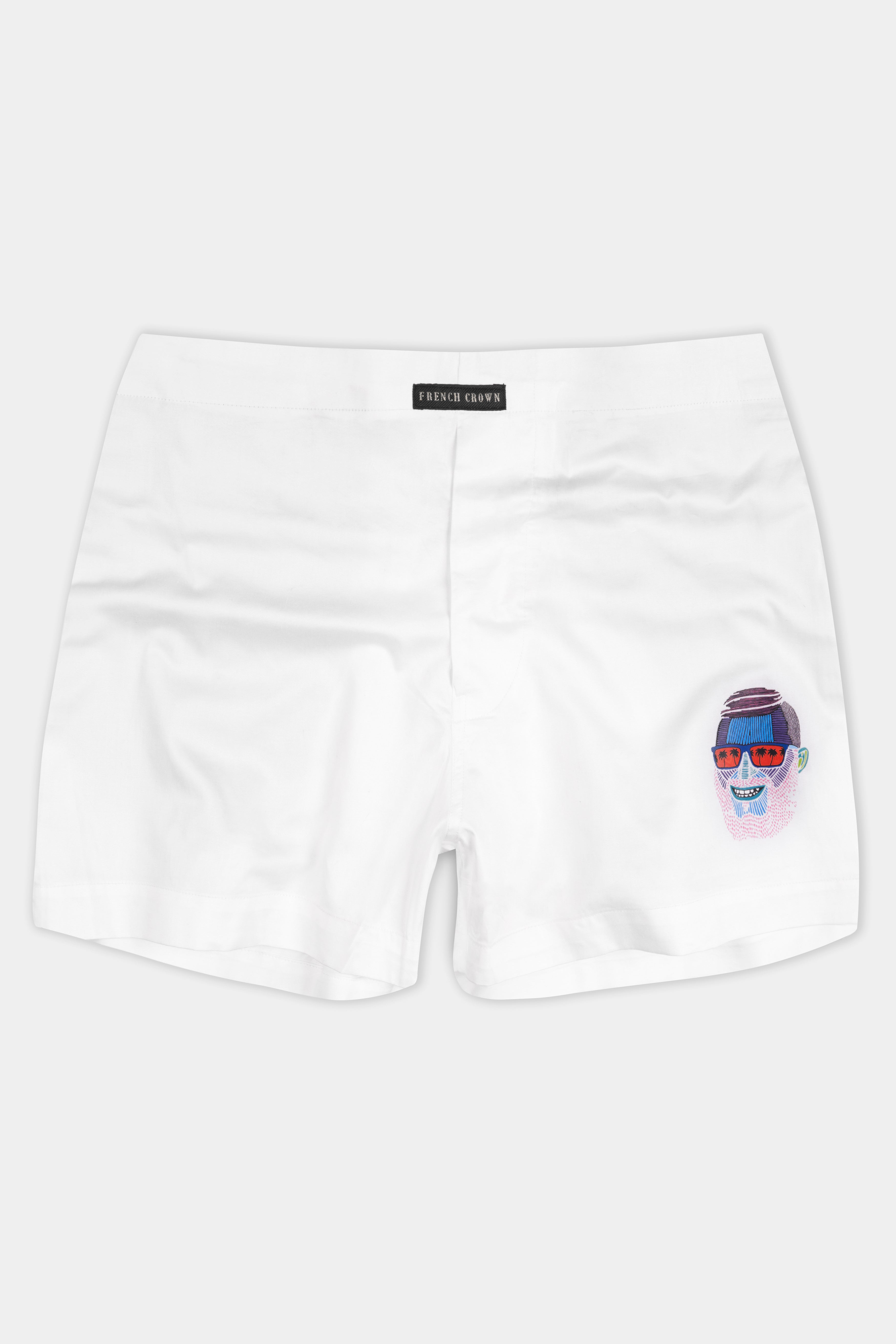 Bright White Mulga the Artist Printed Subtle Sheen Super Soft Premium Cotton Boxers BX469-RPRT95-28, BX469-RPRT95-30, BX469-RPRT95-32, BX469-RPRT95-34, BX469-RPRT95-36, BX469-RPRT95-38, BX469-RPRT95-40, BX469-RPRT95-42, BX469-RPRT95-44