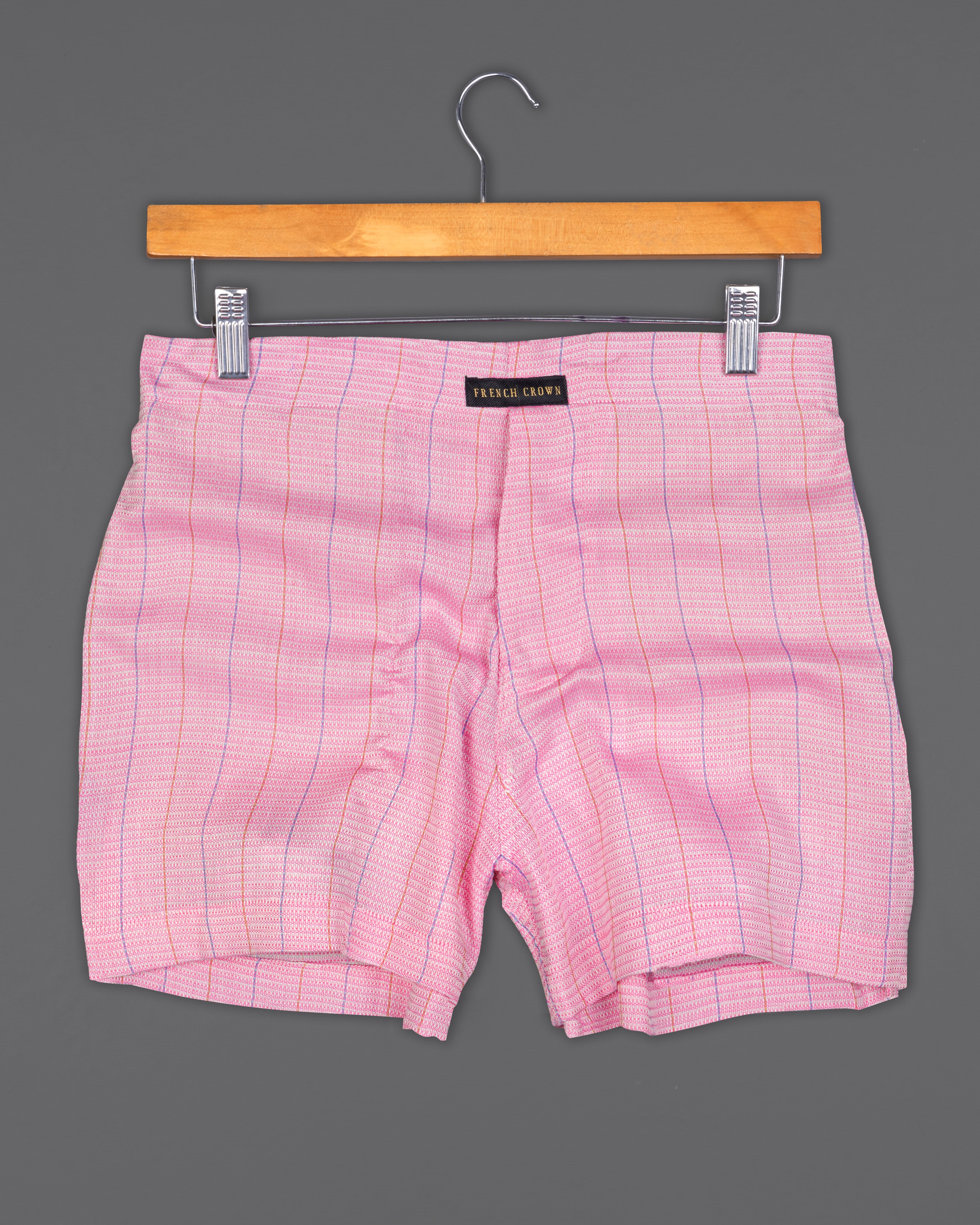 Bastille Purple with Deep Cerise Pink Rose Printed Twill Premium Cotton Boxers and Blossom Pink Striped Dobby Boxers BX485-BX486-28, BX485-BX486-30, BX485-BX486-32, BX485-BX486-34, BX485-BX486-36, BX485-BX486-38, BX485-BX486-40, BX485-BX486-42, BX485-BX486-44