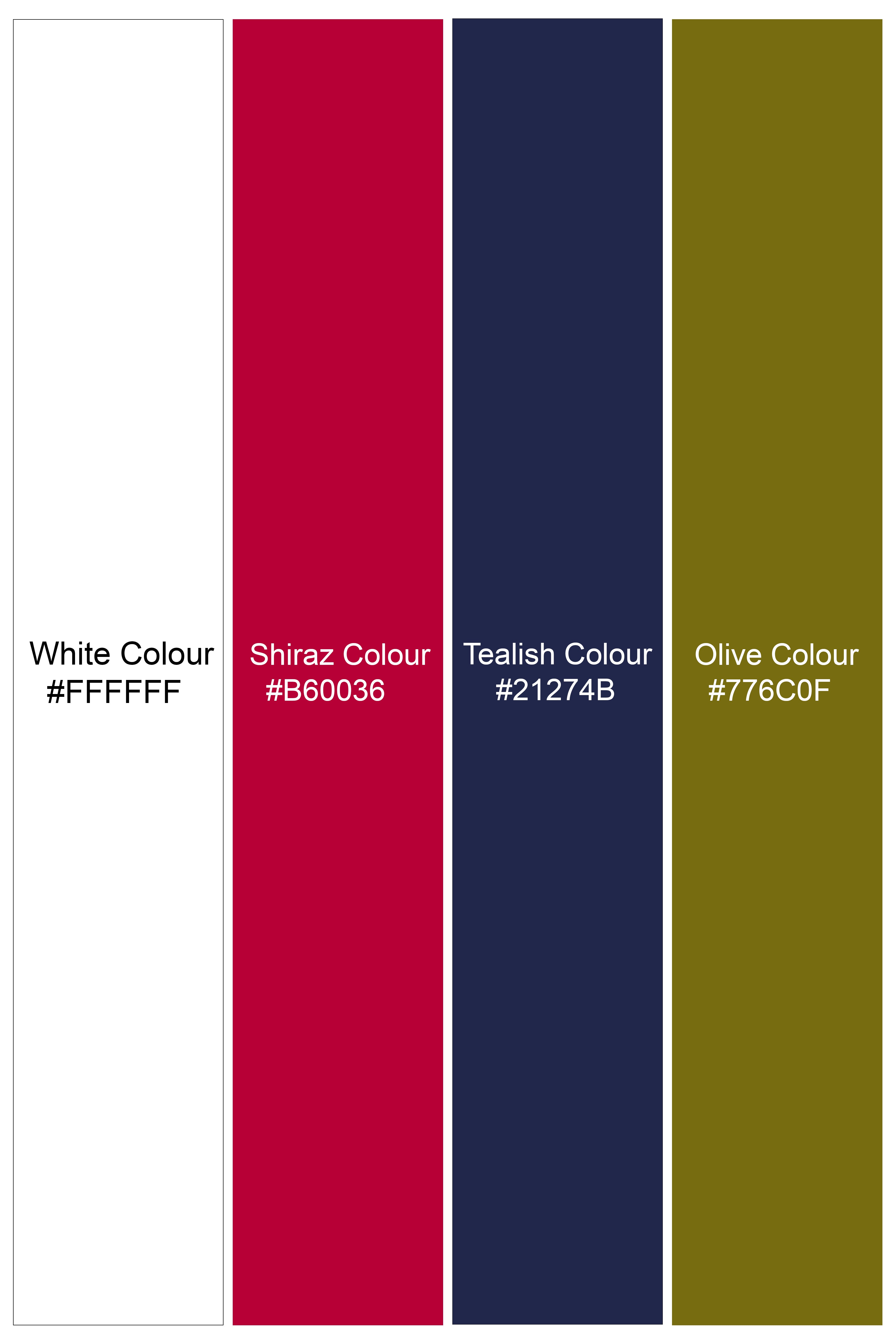 Bright White And Shiraz Red multicolour Brid Floral Prints Premium Cotton Boxer