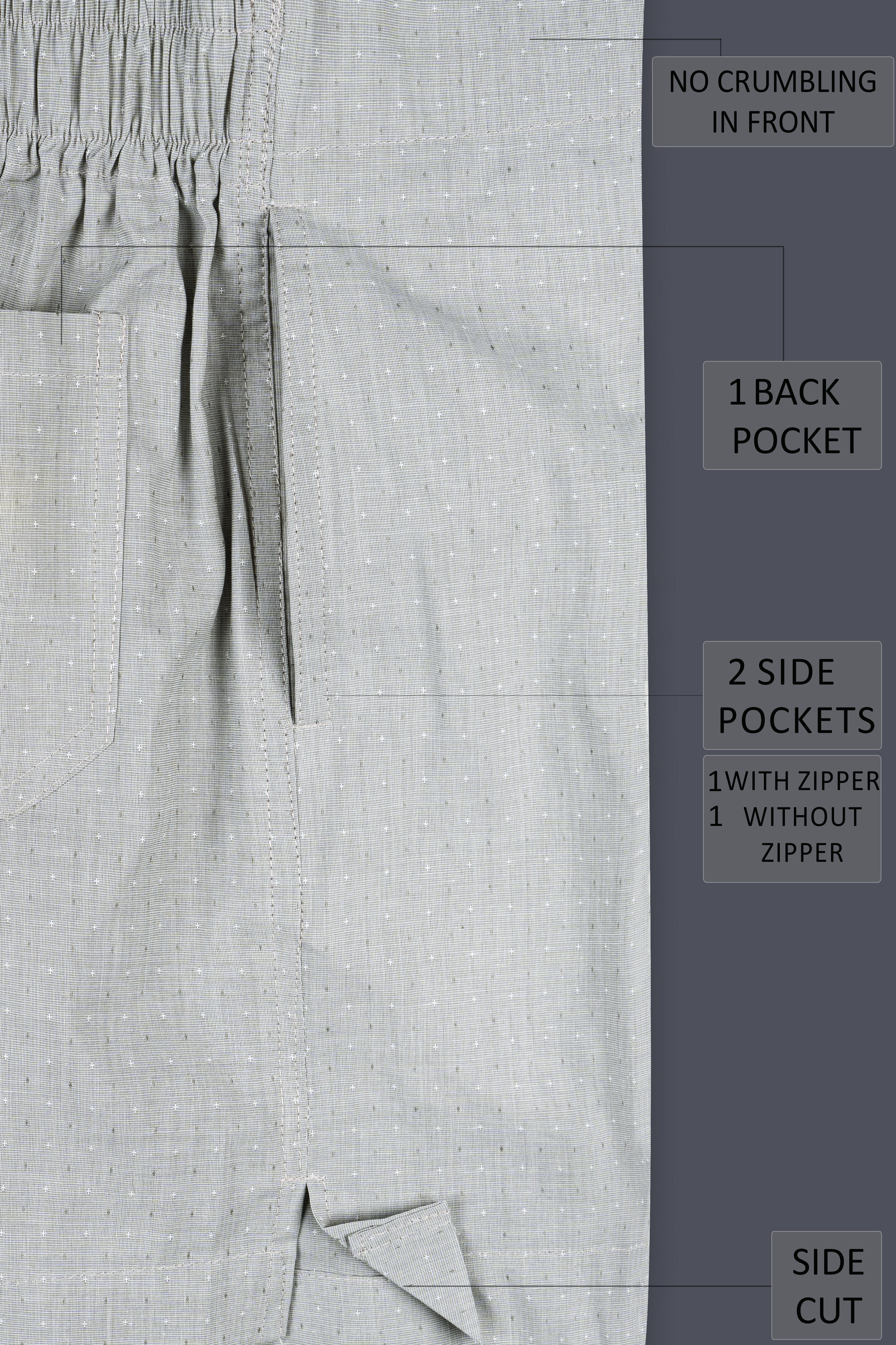 French Gray Dobby Textured Premium Giza Cotton Boxer