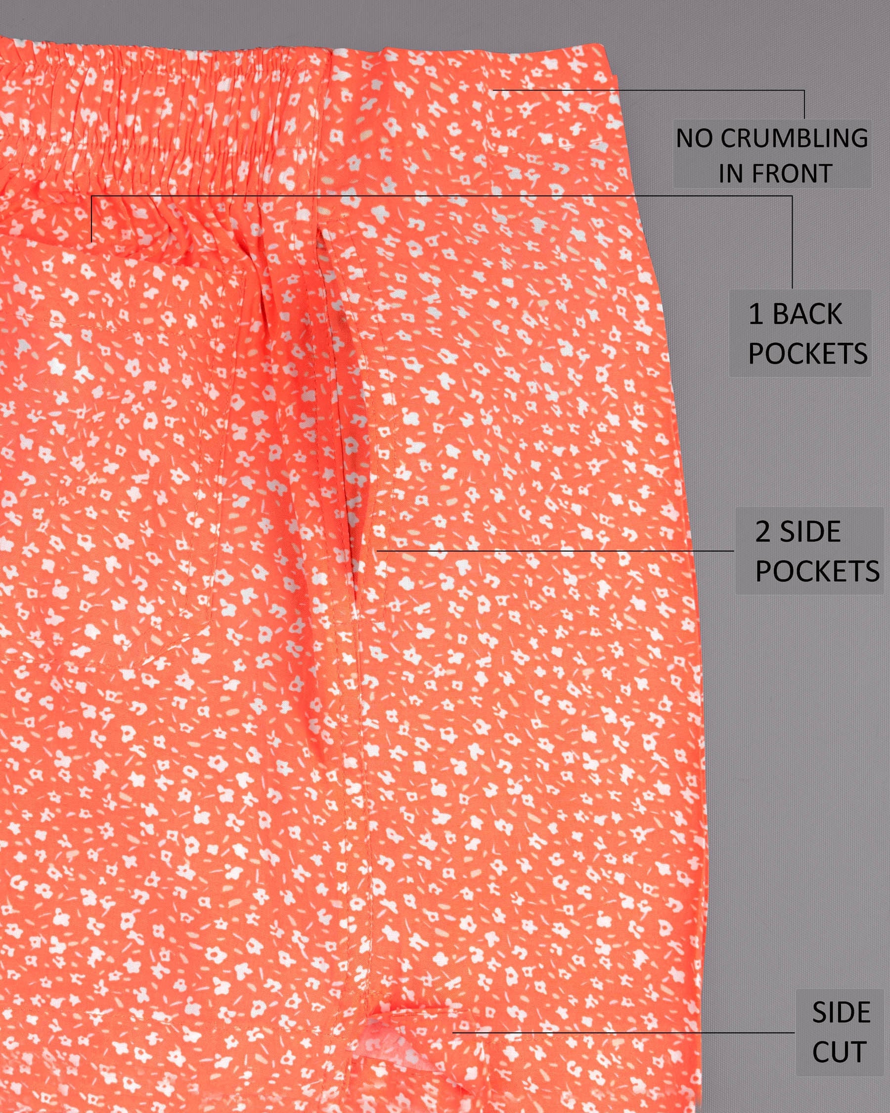 Bittersweet Orange Ditsy Printed Tencel and Careys Pink Floral Printed Premium Cotton Boxers CBX407-28, CBX407-30, CBX407-32, CBX407-34, CBX407-36, CBX407-38, CBX407-40, CBX407-42, CBX407-44