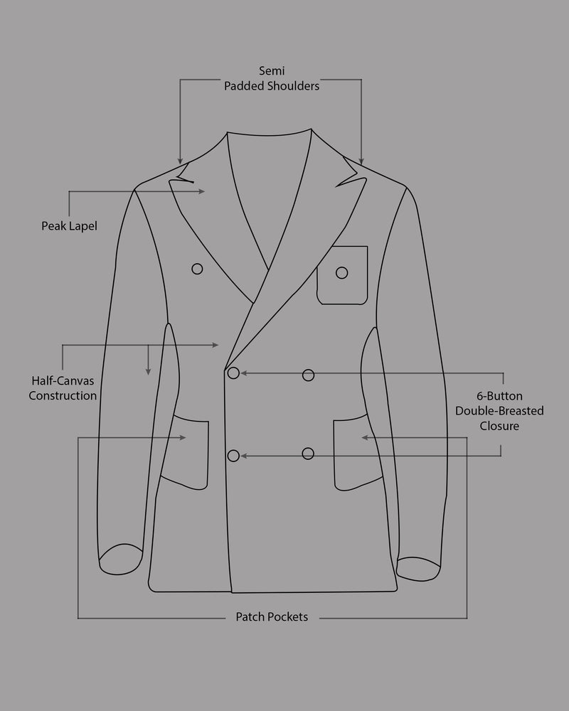 Midnight Mirage Navy Blue Striped Double-Breasted Suit