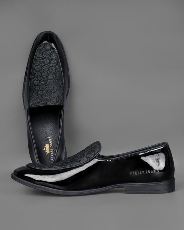 Jade Black Swirl Patterned Loafer/Moccasins Shoes FT023-6, FT023-7, FT023-8, FT023-9, FT023-10