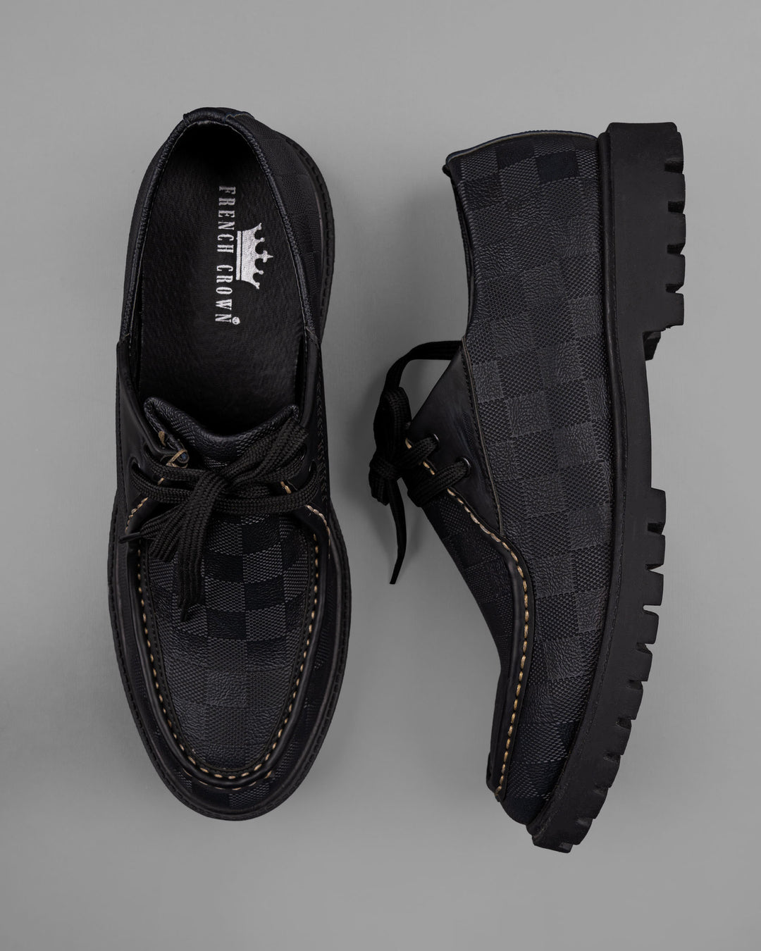 Grey boat shoes for men