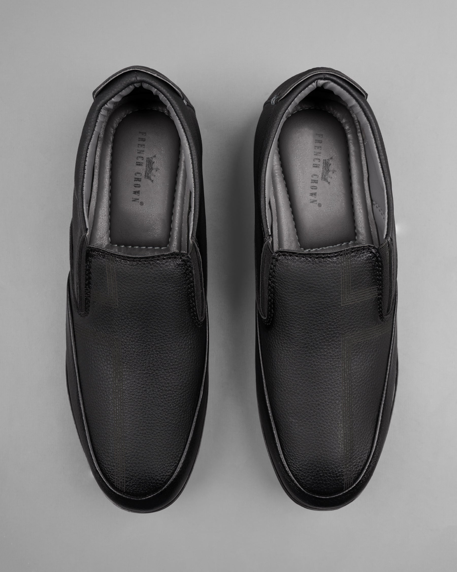 Jade Black 5 Stripe Patterned Slip-On Shoes FT011-6, FT011-7, FT011-8, FT011-9, FT011-10