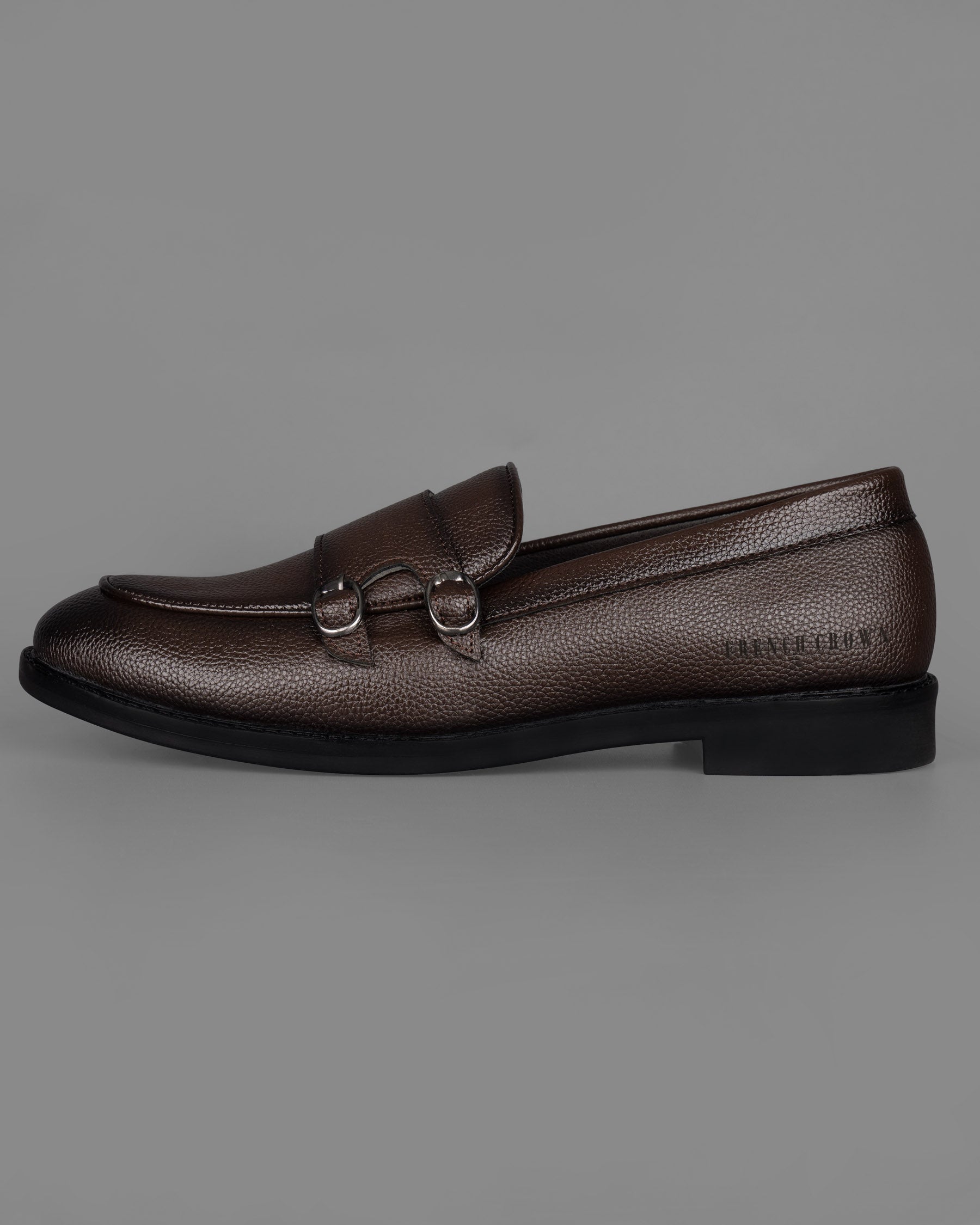 Dark Brown Double Buckled Loafer/Moccasins Shoes FT012-6, FT012-7, FT012-8, FT012-9, FT012-10