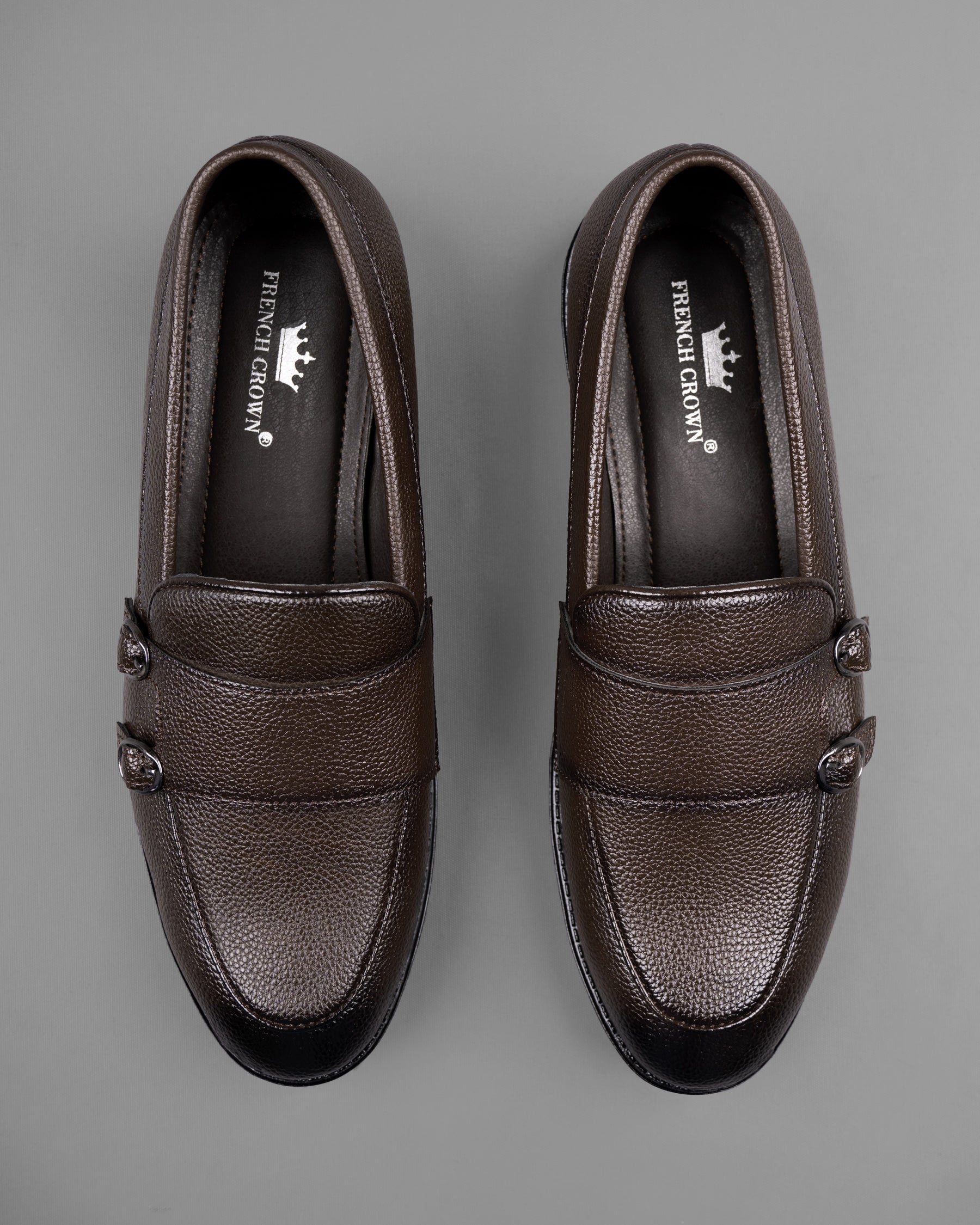 Dark Brown Double Buckled Loafer/Moccasins Shoes FT012-6, FT012-7, FT012-8, FT012-9, FT012-10