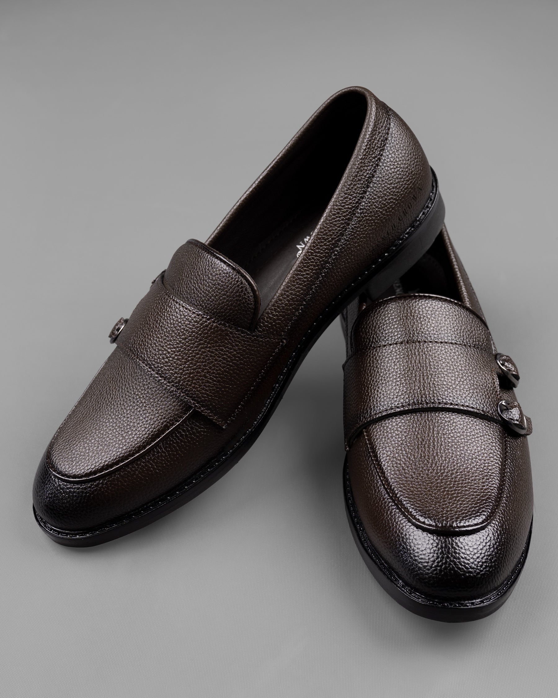 Dark Brown Double Buckled Loafer/Moccasins Shoes FT012-6, FT012-7, FT012-8, FT012-9, FT012-10