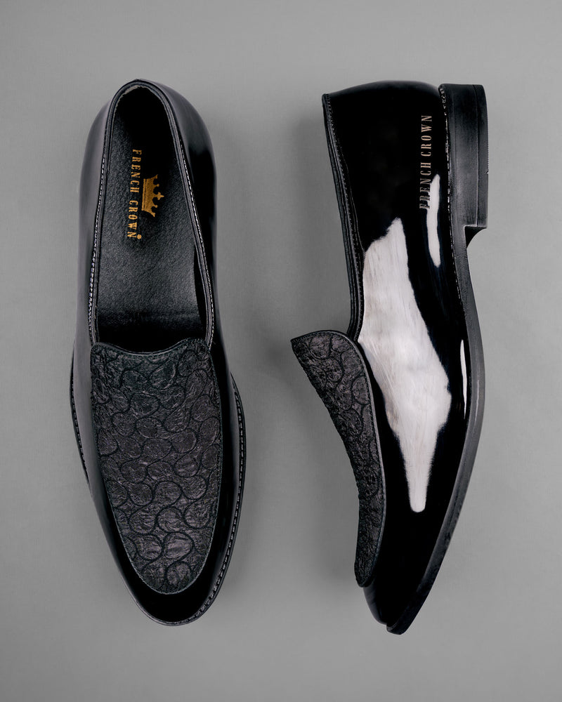 Jade Black Swirl Patterned Loafer/Moccasins Shoes FT023-6, FT023-7, FT023-8, FT023-9, FT023-10