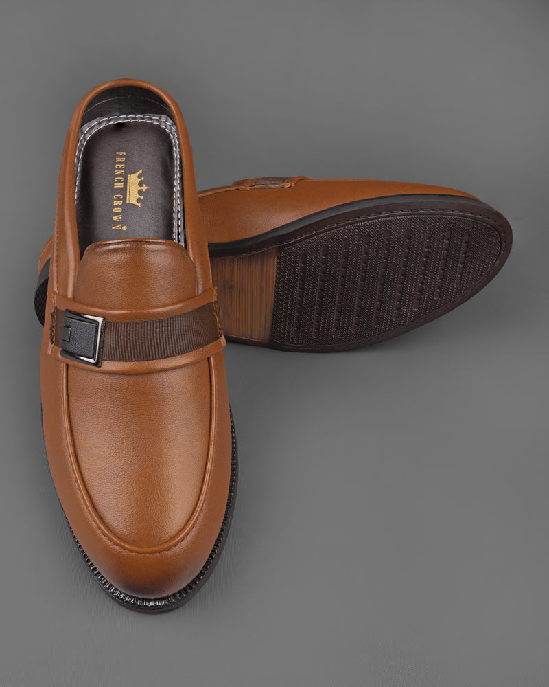 Tan Buckled Slip-on Shoes FT033-6, FT033-7, FT033-8, FT033-9, FT033-10