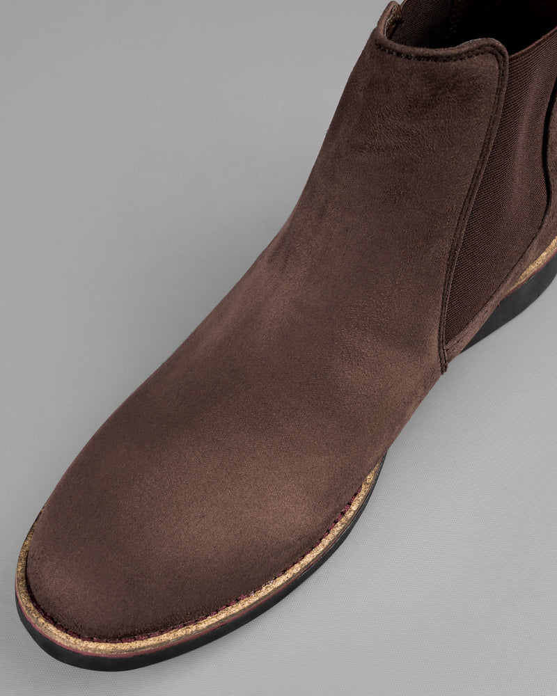 Deep Taupe Brown suede Chelsea Boots