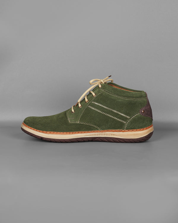 Dark Green with Cream Lace Derby Leather Shoes FT070-6, FT070-7, FT070-8, FT070-9, FT070-10, FT070-11