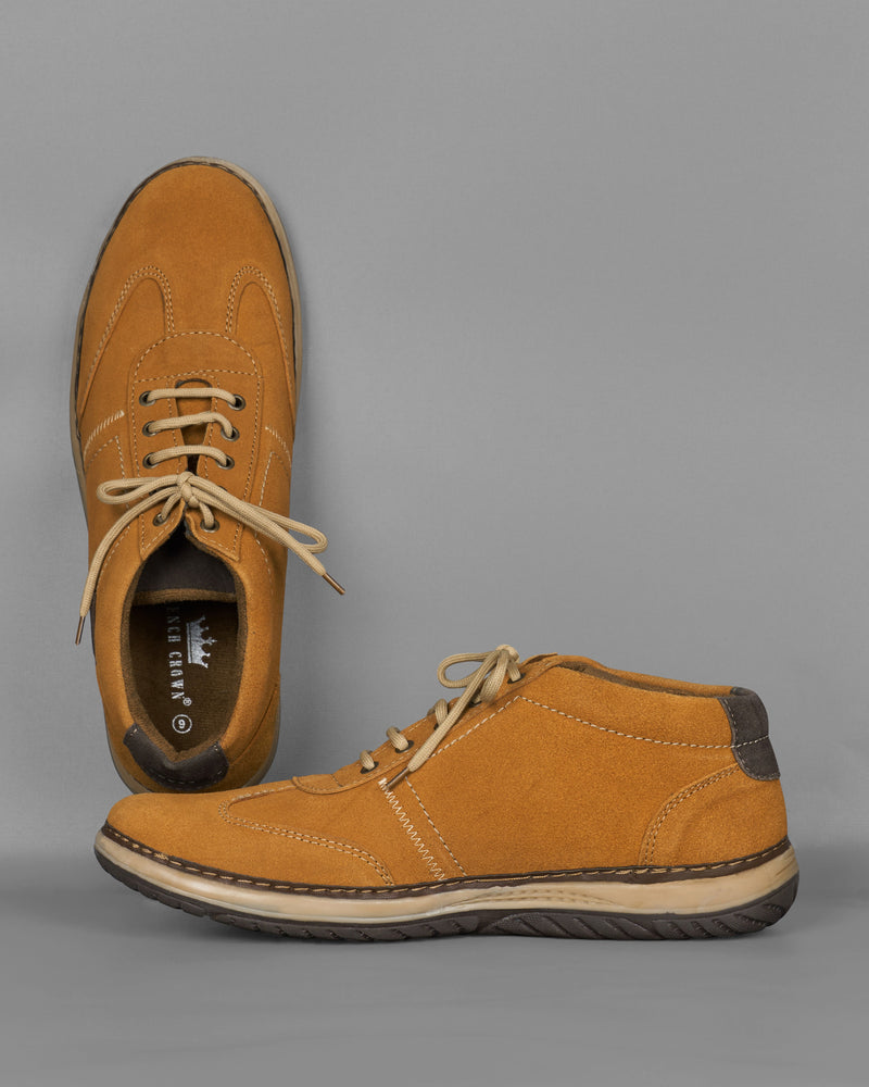 Cinnamon Brown With Brown Lace Debry Suede leather Shoes