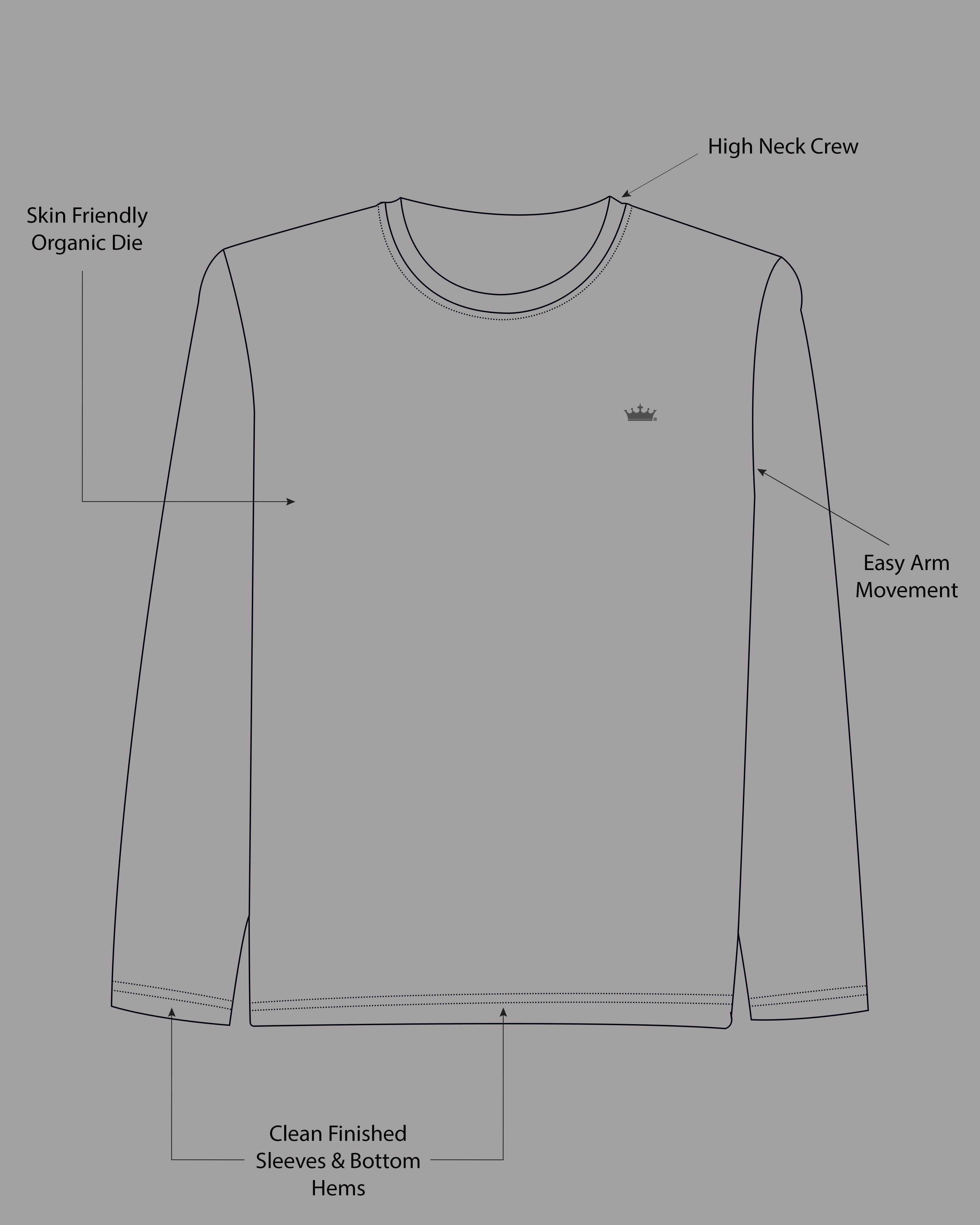 Light grey Slubbed Full-Sleeve Super soft Supima Organic Cotton Jersey T-shirt TS148-S, TS148-M, TS148-L, TS148-XL, TS148-XXL