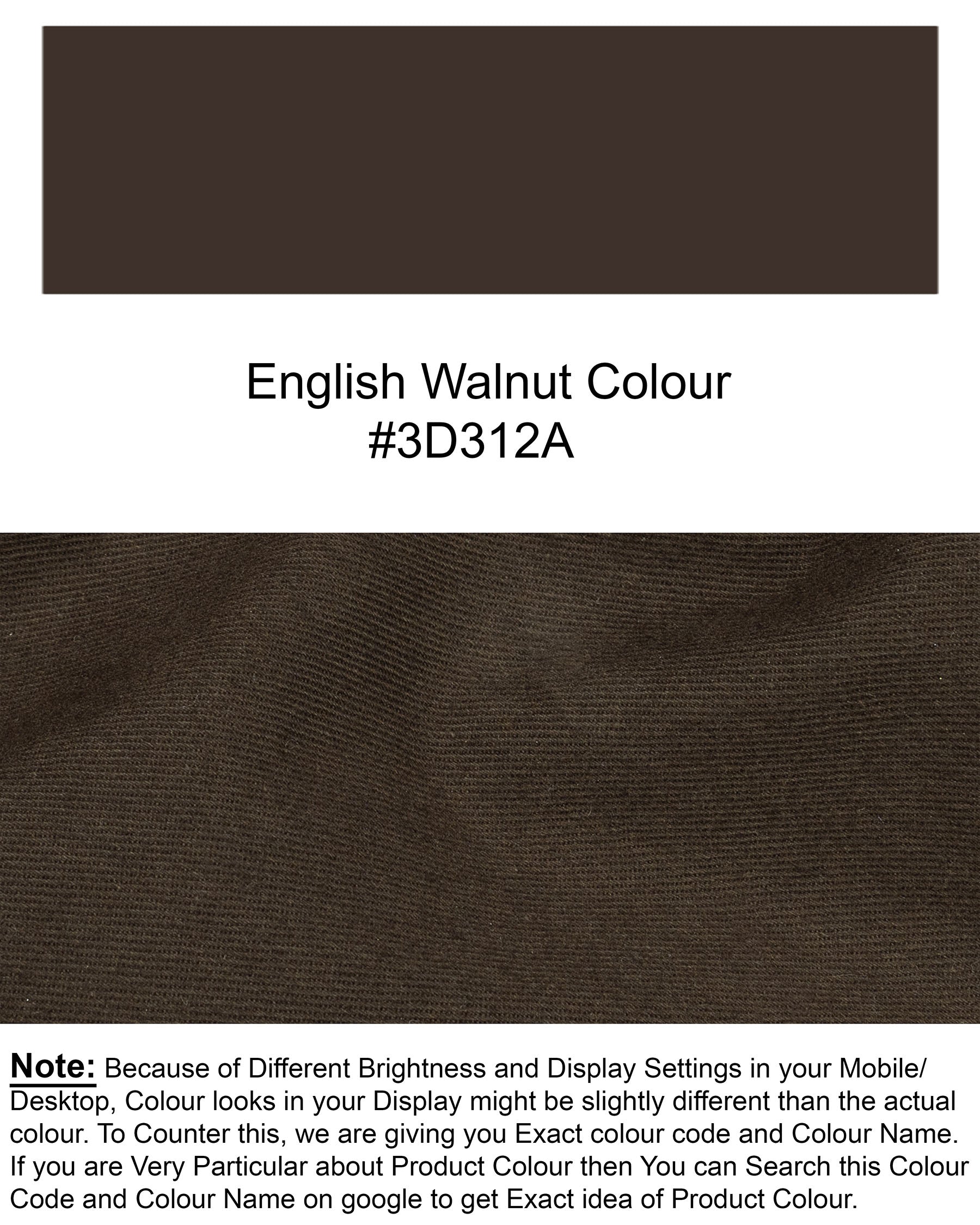 English Walnut Brown Rinsed Clean Look Stretchable Denim J127-32, J127-34, J127-36, J127-38, J127-40