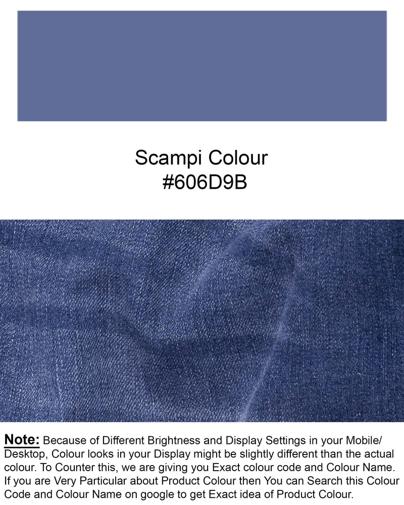 Scampi Blue hand Sanding Clean Look Stretchable Denim J146-32, J146-34, J146-36, J146-38, J146-40