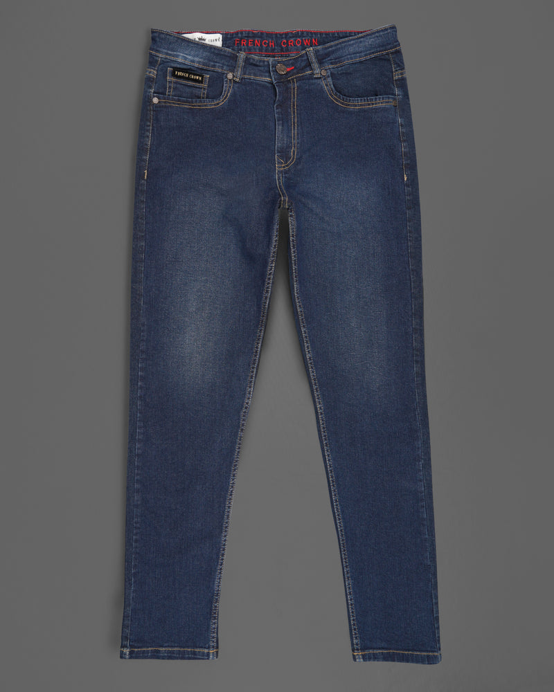 Gunmetal Blue Rinse Wash Stretchable Denim