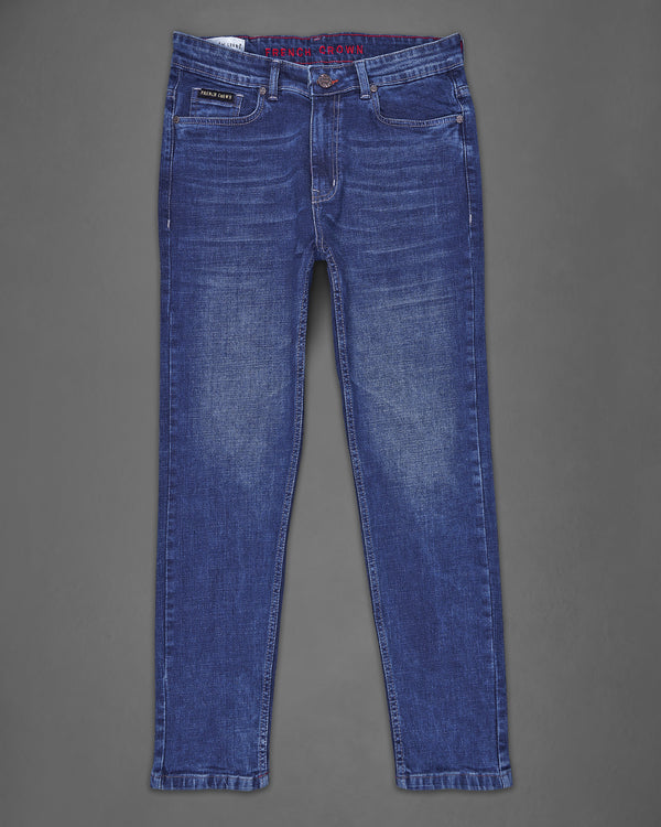 Chambray Blue Acid Wash Stretchable Denim J166-32, J166-34, J166-36, J166-38, J166-40