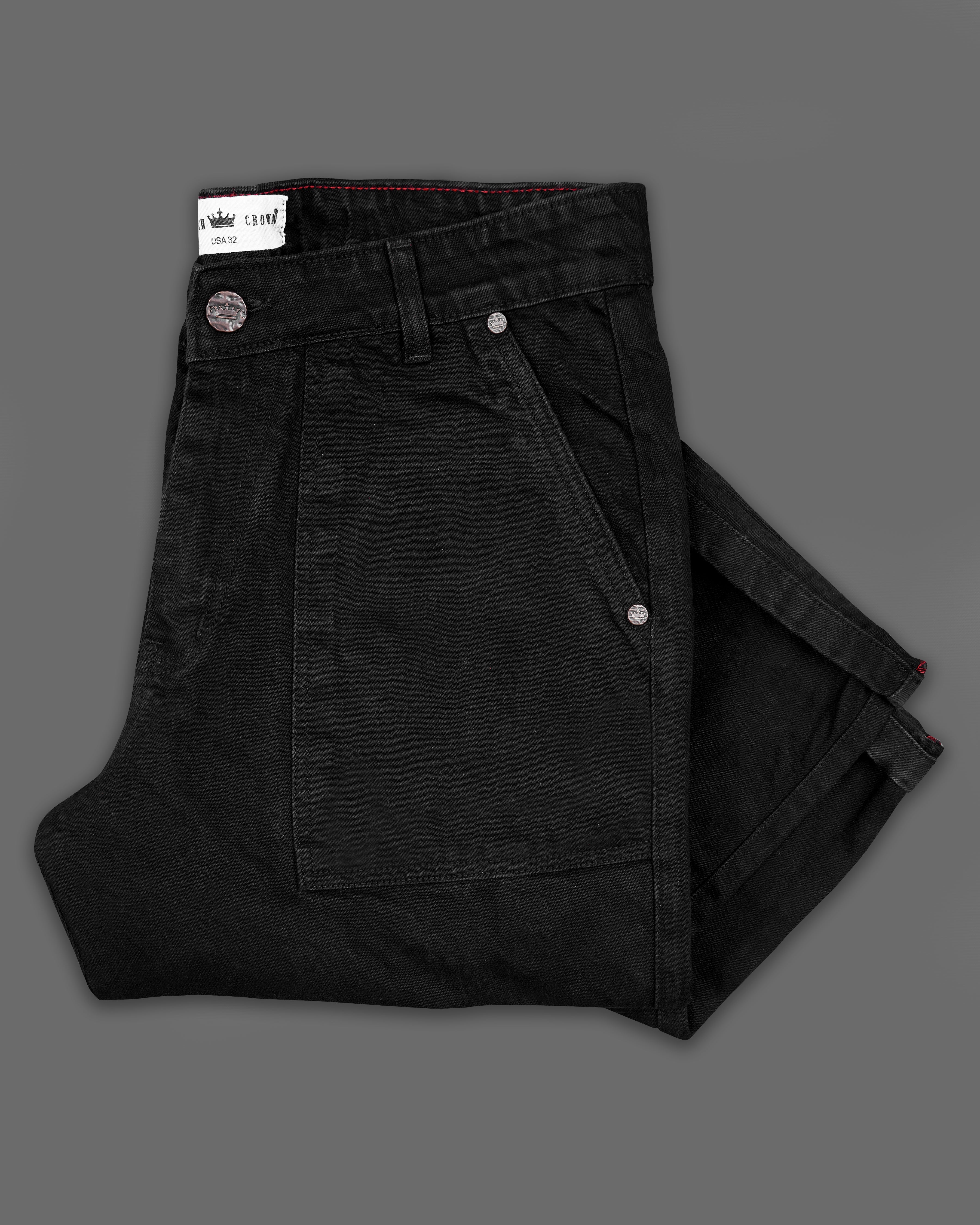 Jade Black Rinse Wash Cargo Denim J169-30, J169-32, J169-34, J169-36, J169-38, J169-40