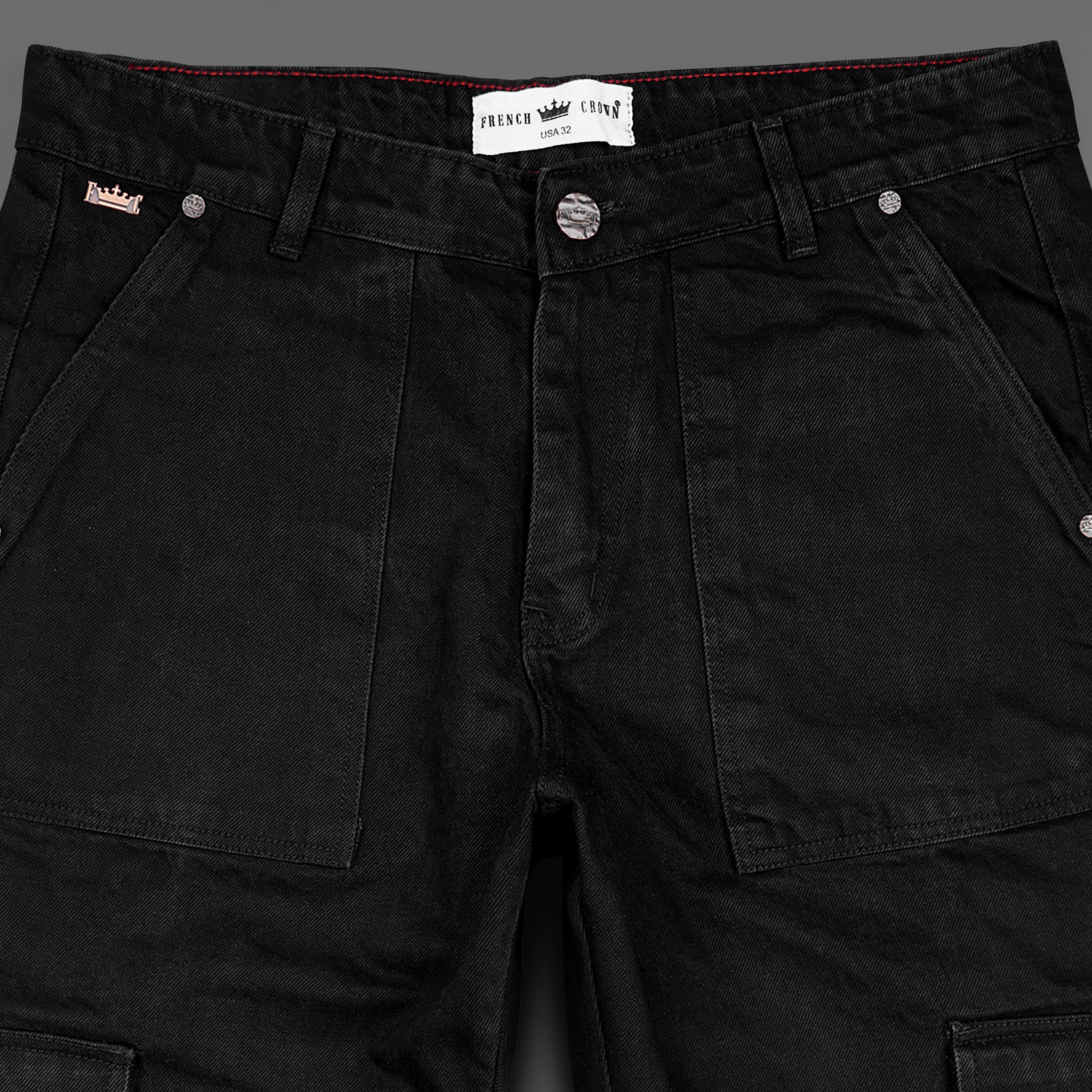 Jade Black Rinse Wash Cargo Denim J169-30, J169-32, J169-34, J169-36, J169-38, J169-40