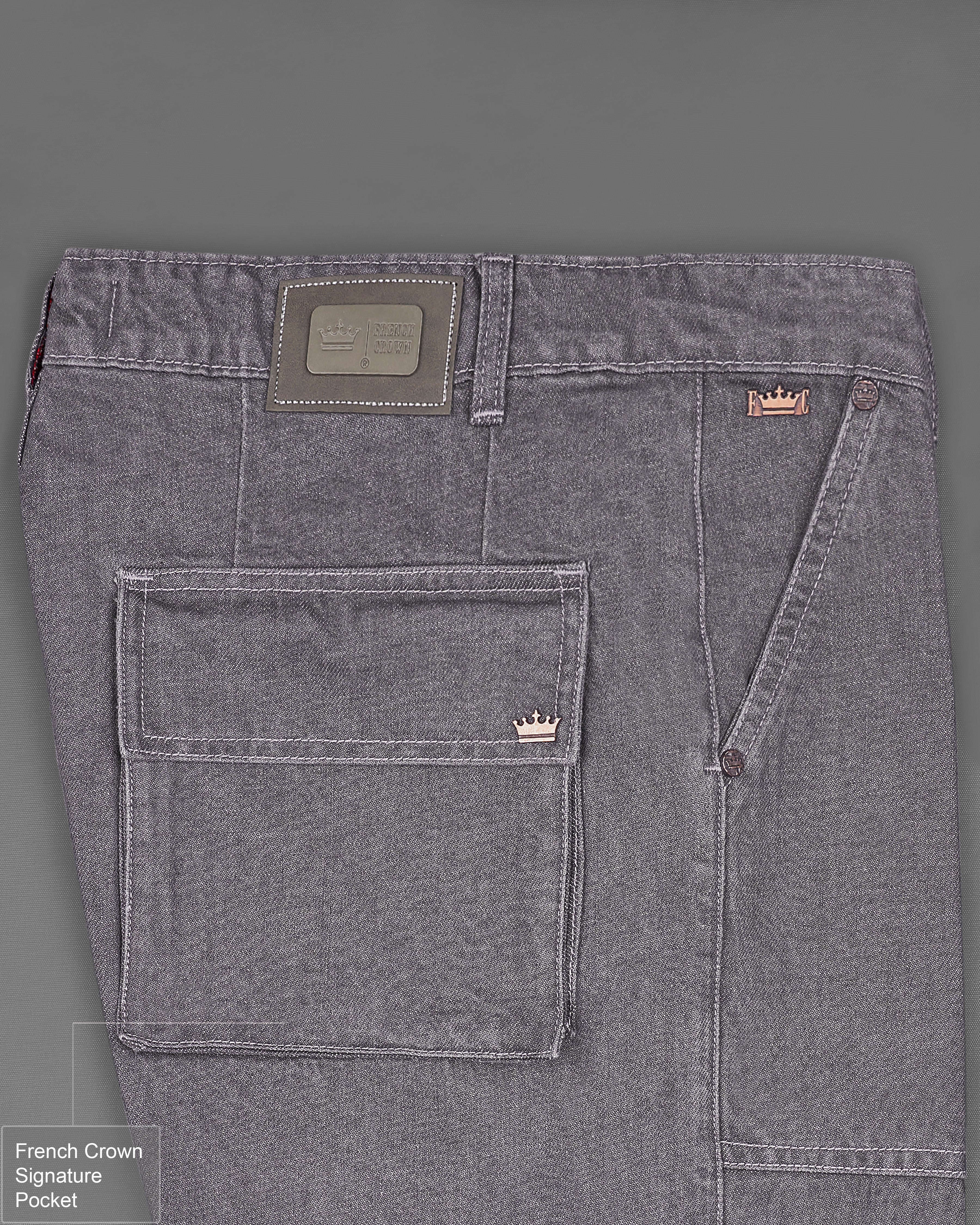 Spicy Gray Rinse Wash Cargo Denim J172-32, J172-34, J172-36, J172-38, J172-40