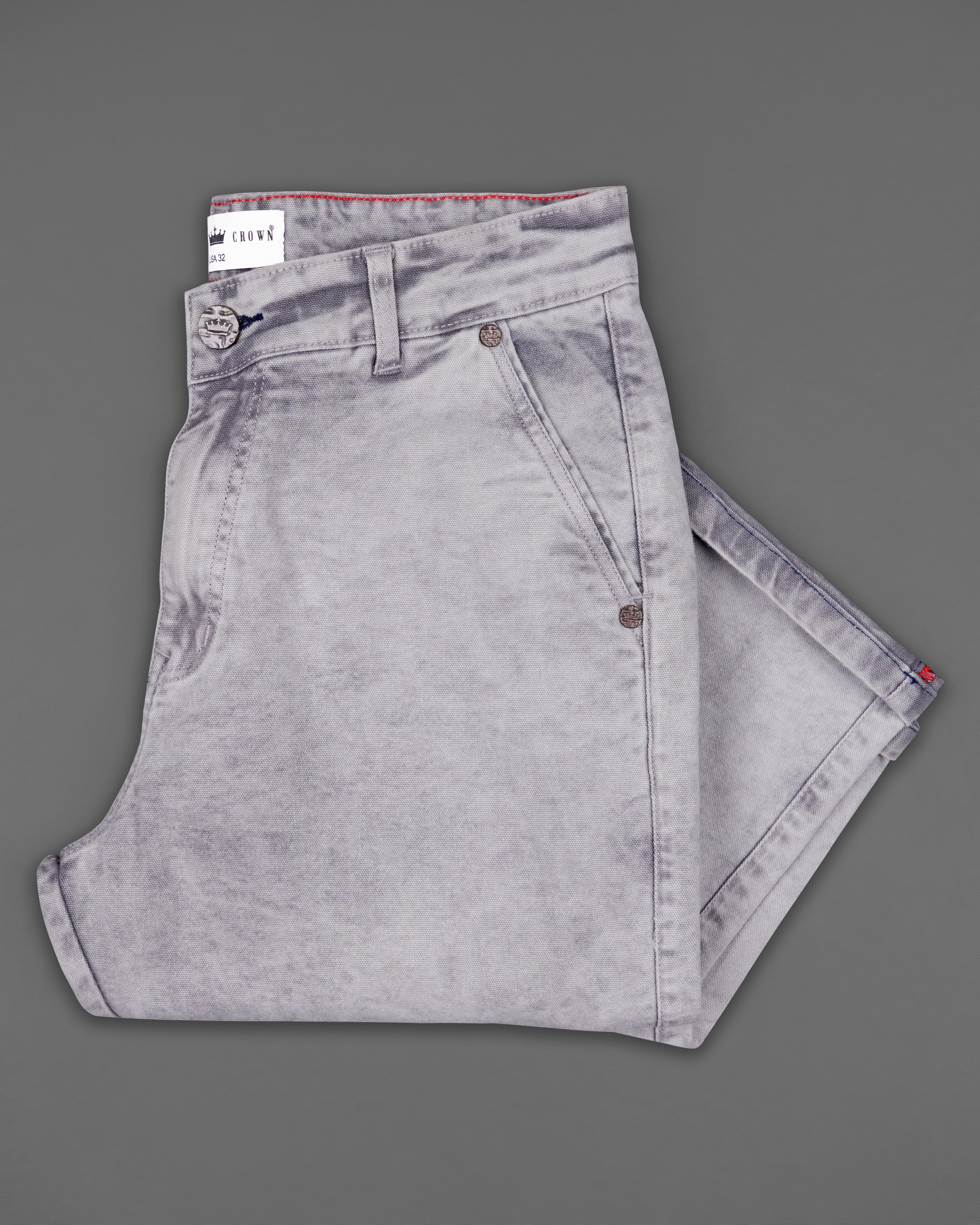 Wisteria Gray Acid Wash Stretchable Cargo Denim J183-32, J183-34, J183-36, J183-38, J183-40