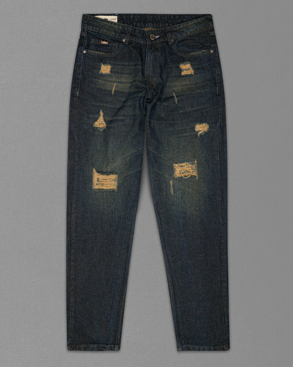 Mirage Black with Antique Brass Brown Mildly Distressed Hand Sanding Denim J207-30, J207-32, J207-34, J207-36, J207-38, J207-40 