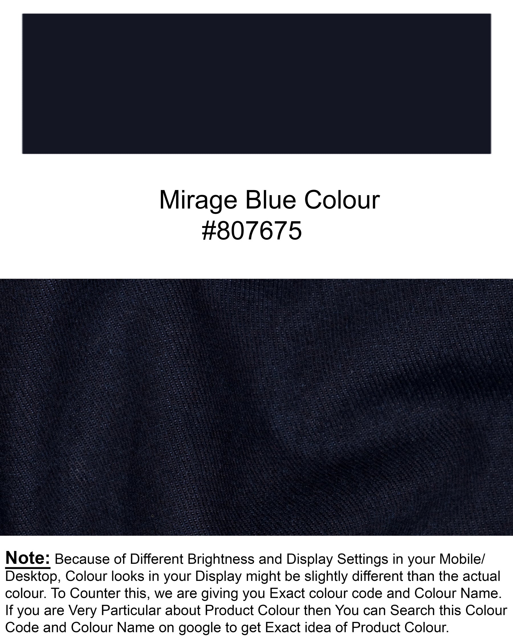 DARK WASH MIRAGE BLUE SLIM FIT MID-RISE CLEAN LOOK STRETCHABLE DENIM J77-30, J77-34, J77-36, J77-38, J77-40, J77-32