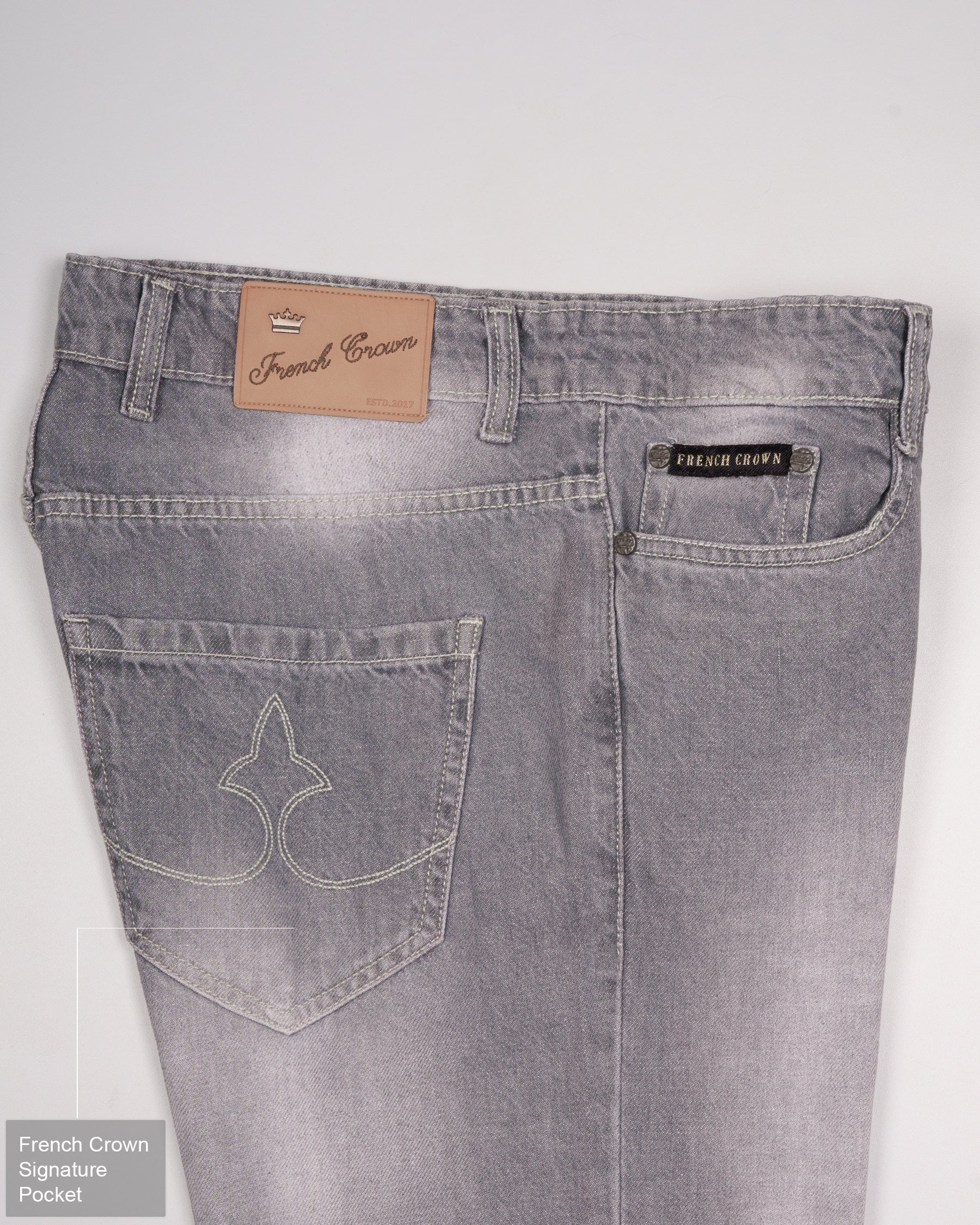 DUSTY GRAY SLIM FIT MID-RISE CLEAN LOOK STRETCHABLE DENIM J78-32, J78-34, J78-36, J78-38, J78-40, J78-30