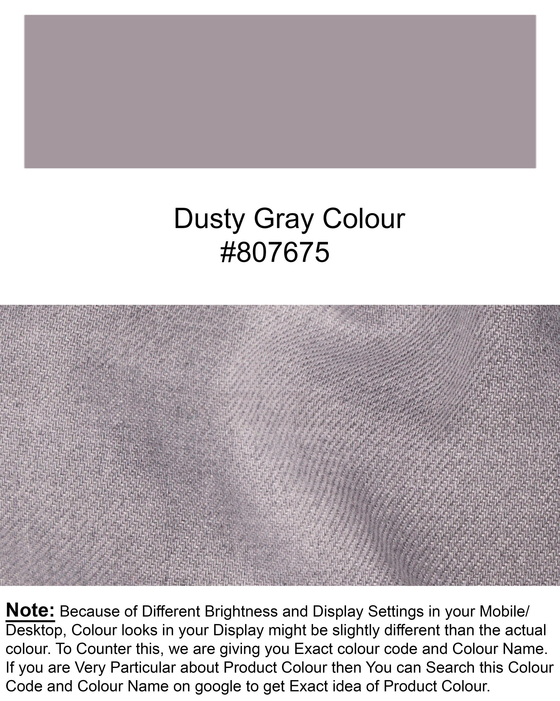 DUSTY GRAY SLIM FIT MID-RISE CLEAN LOOK STRETCHABLE DENIM J78-32, J78-34, J78-36, J78-38, J78-40, J78-30