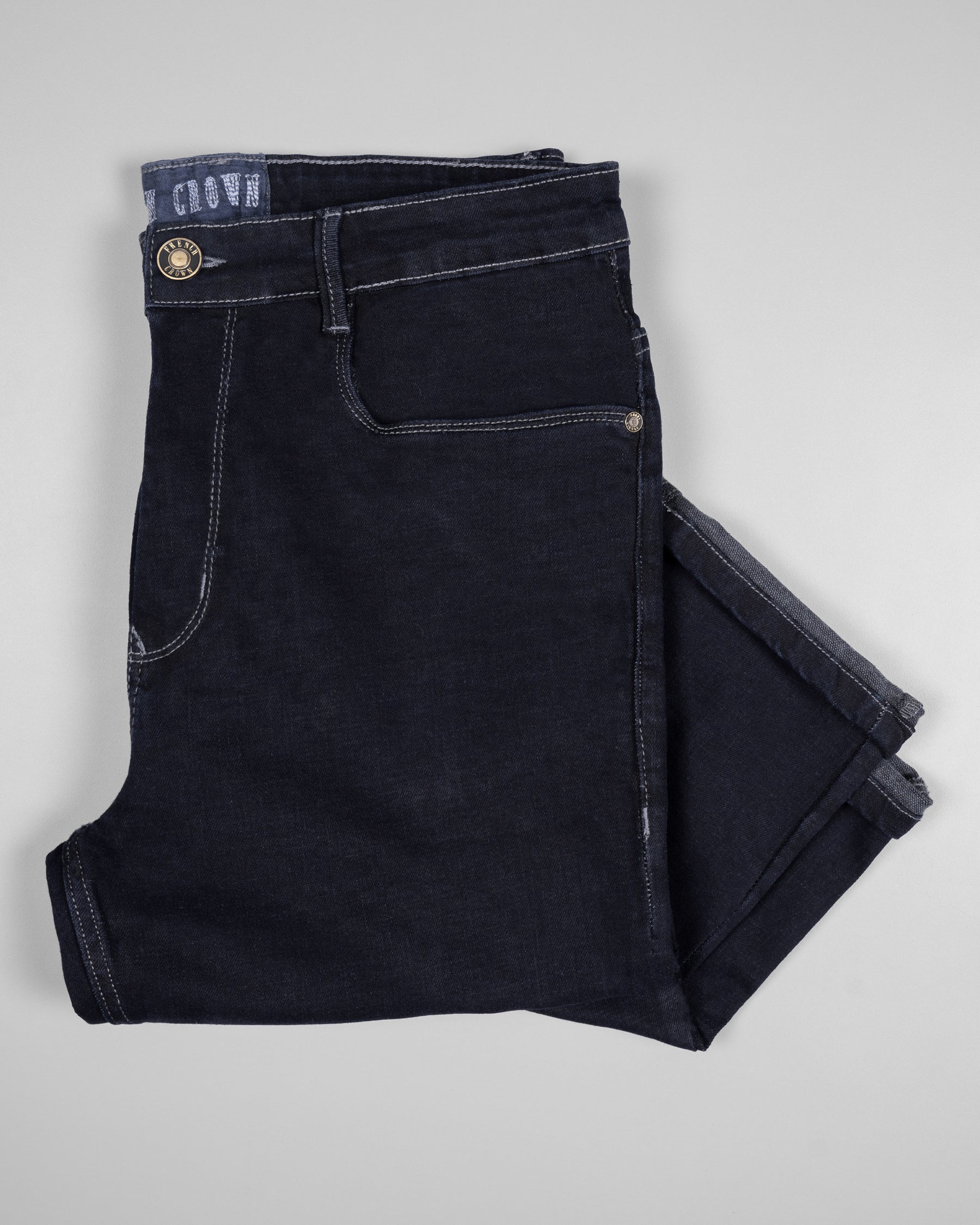 DARK WASH SPACE BLUE SLIM FIT MID-RISE CLEAN LOOK STRETCHABLE DENIM J85-30, J85-32, J85-34, J85-36, J85-38, J85-40