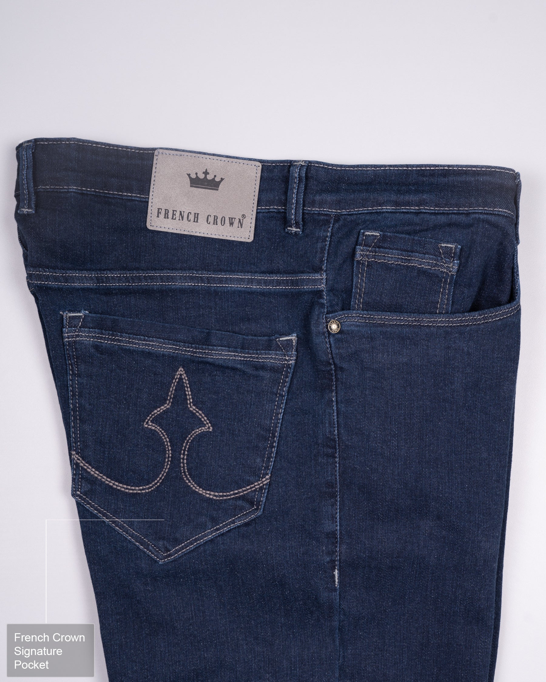 MARTINIQUE BLUE SLIM FIT MID-RISE CLEAN LOOK STRETCHABLE DENIM J89-32, J89-34, J89-36, J89-38, J89-40, J89-30