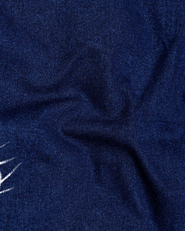 Downriver Blue Stone Wash Hand Painted Stretchable Denim J094-ART001-30, J094-ART001-32, J094-ART001-34, J094-ART001-36, J094-ART001-38, J094-ART001-40