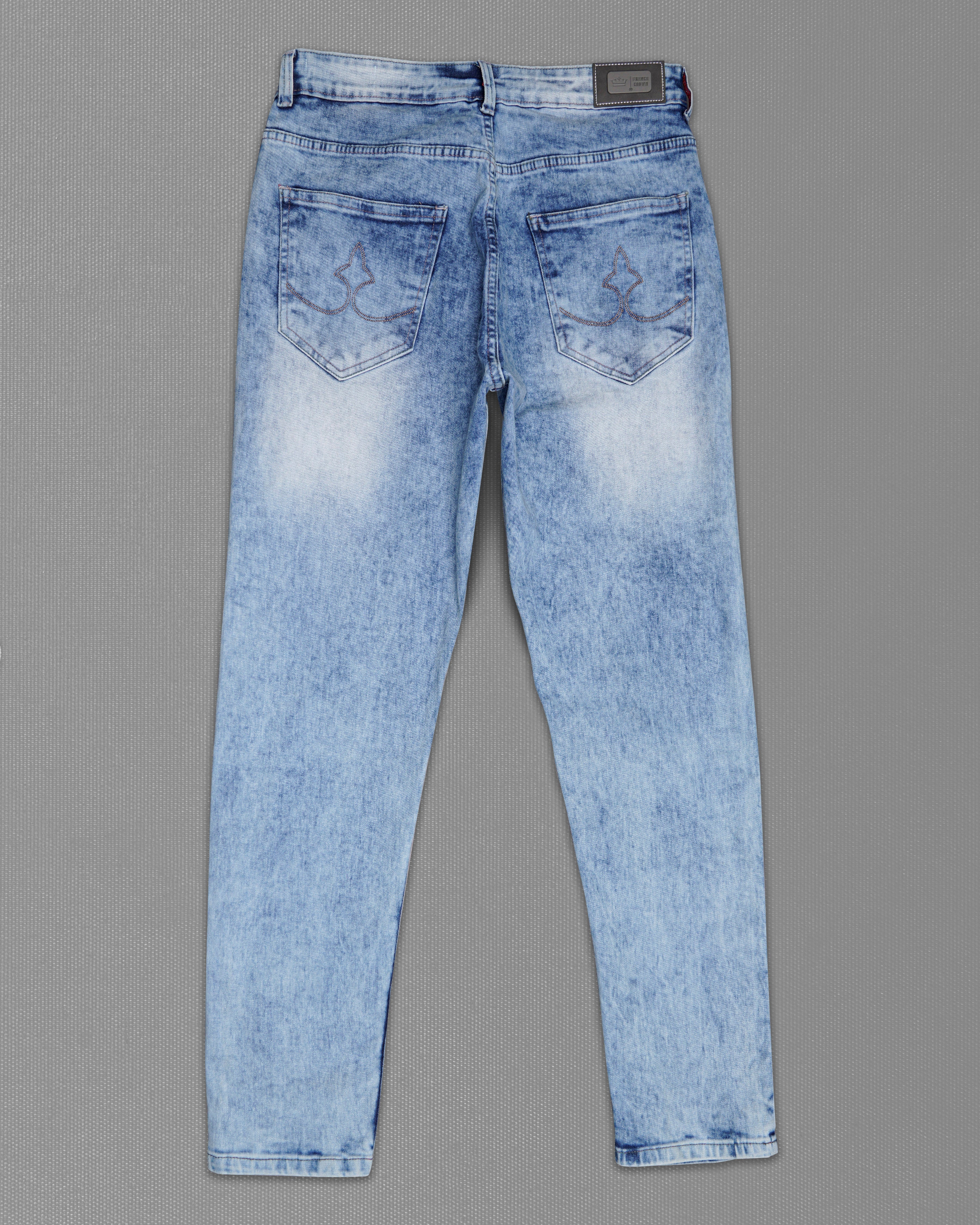 Wild Blue Acid Wash Hand Painted Stretchable Denim J178-ART001-30, J178-ART001-32, J178-ART001-34, J178-ART001-36, J178-ART001-38, J178-ART001-40