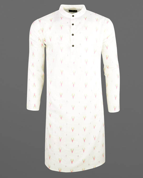 Off White colorful and silver Jacquard Textured Premium Giza Cotton Kurta  KT004-39, KT004-40, KT004-42, KT004-44, KT004-46