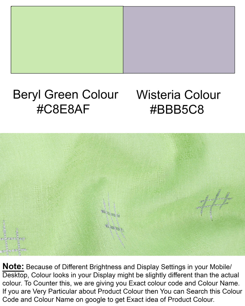 Beryl Green Dobby Textured Premium Giza Cotton Kurta KT005-39, KT005-40, KT005-42, KT005-44, KT005-46