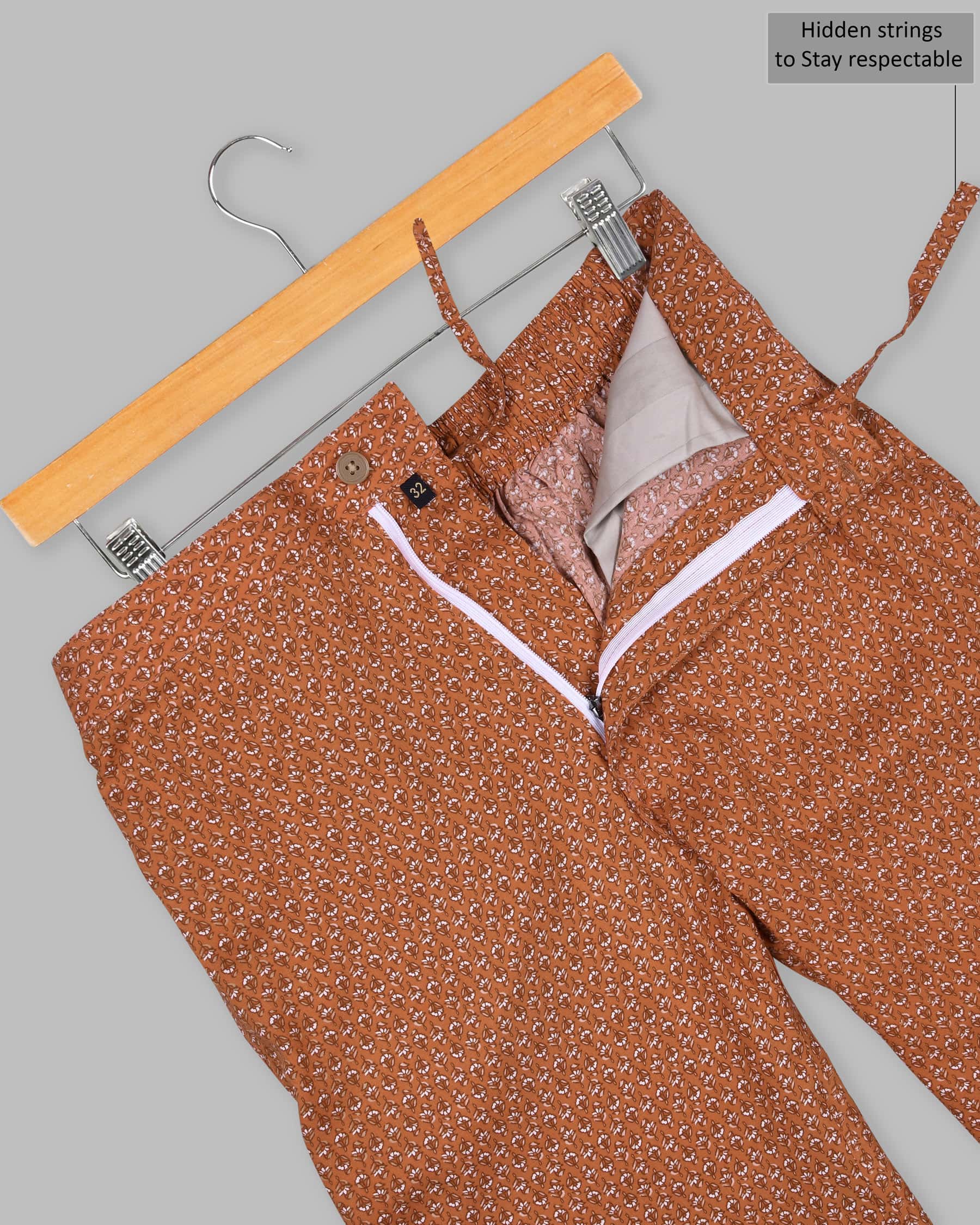 Raw Sienna Flowers Printed Premium Tencel Lounge Pant LP137-28, LP137-30, LP137-32, LP137-34, LP137-36, LP137-38, LP137-40, LP137-42, LP137-44