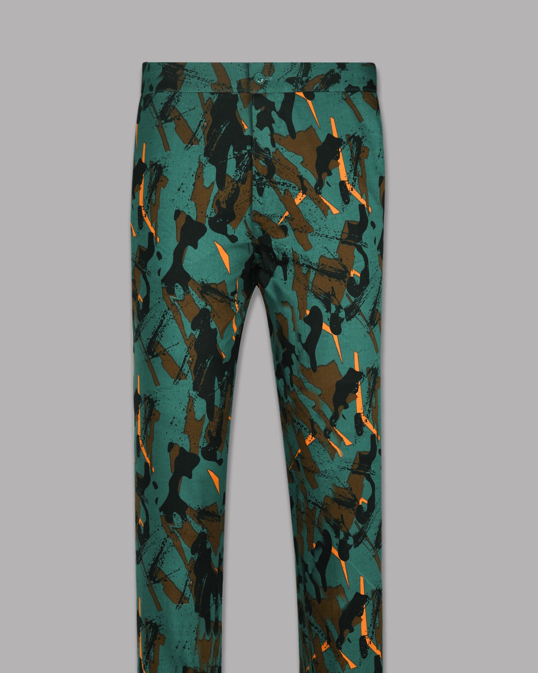 Peacock Green Abstract Print Premium Cotton Lounge Pant