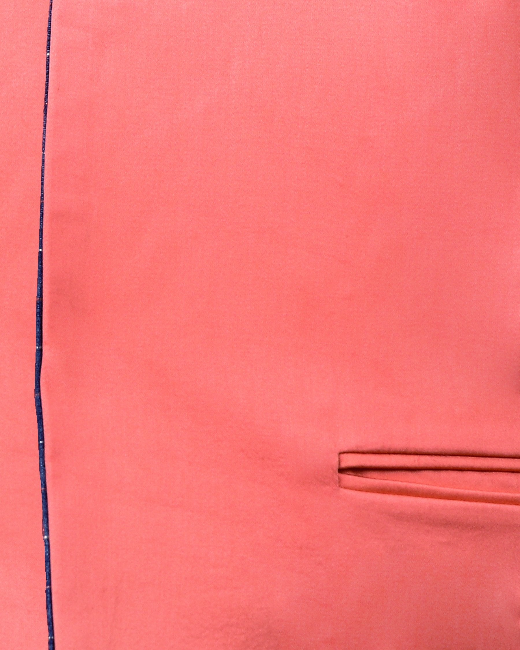 Denim Windowpane Linen-Jute Blend Reversible Nehru Jacket