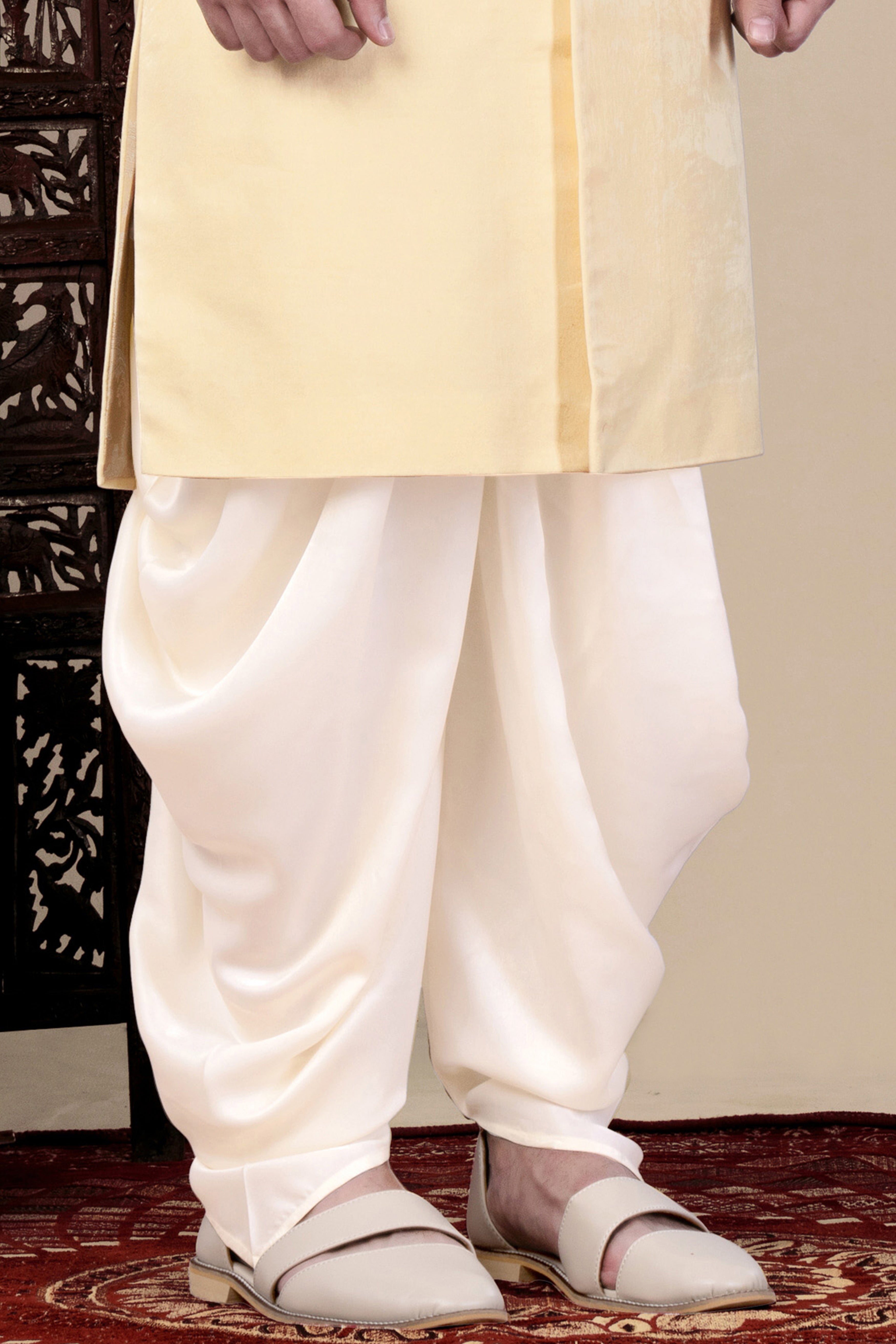 Givry Cream Hexagon Dhoti F-9311