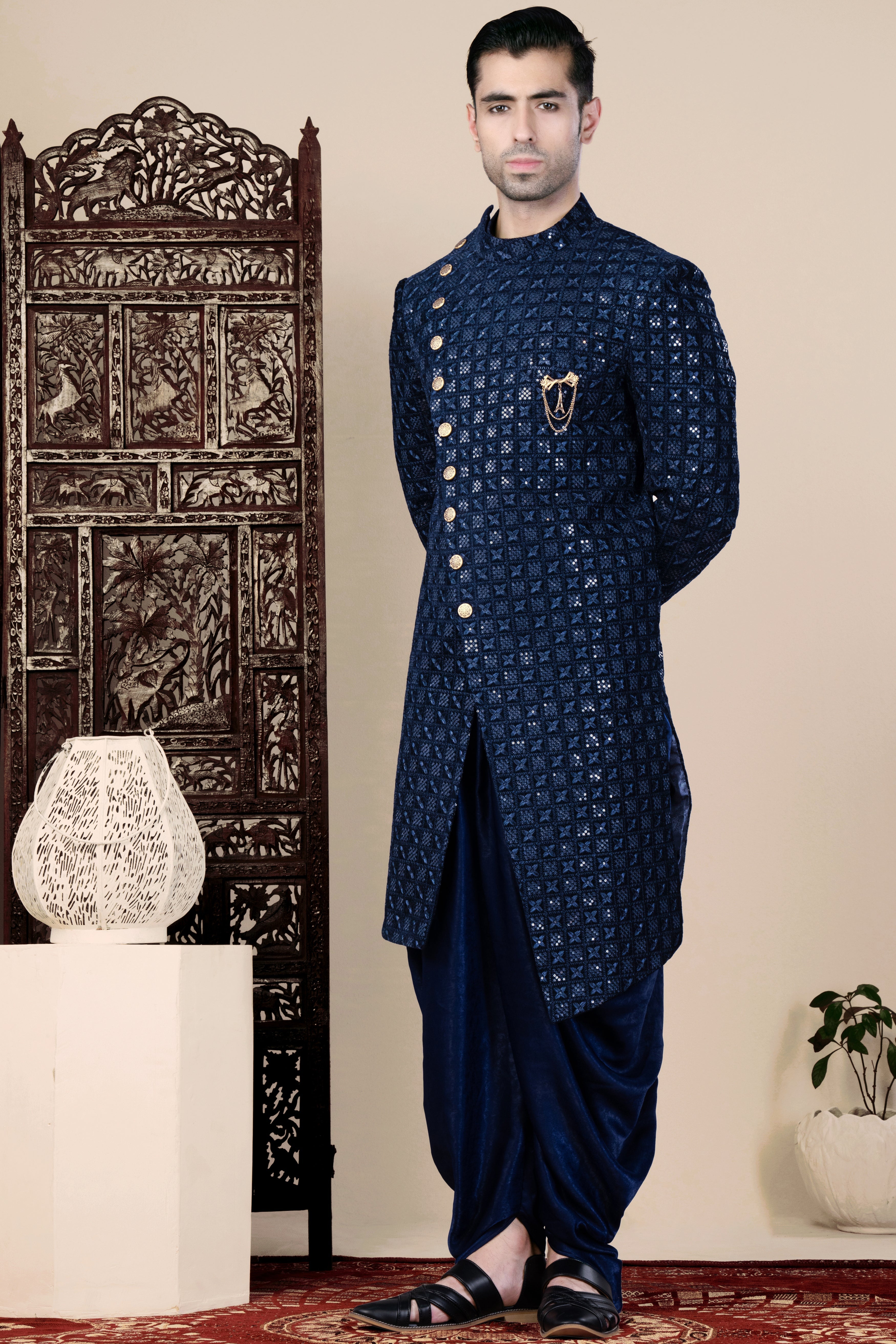 Midnight Blue Dhoti F-9312