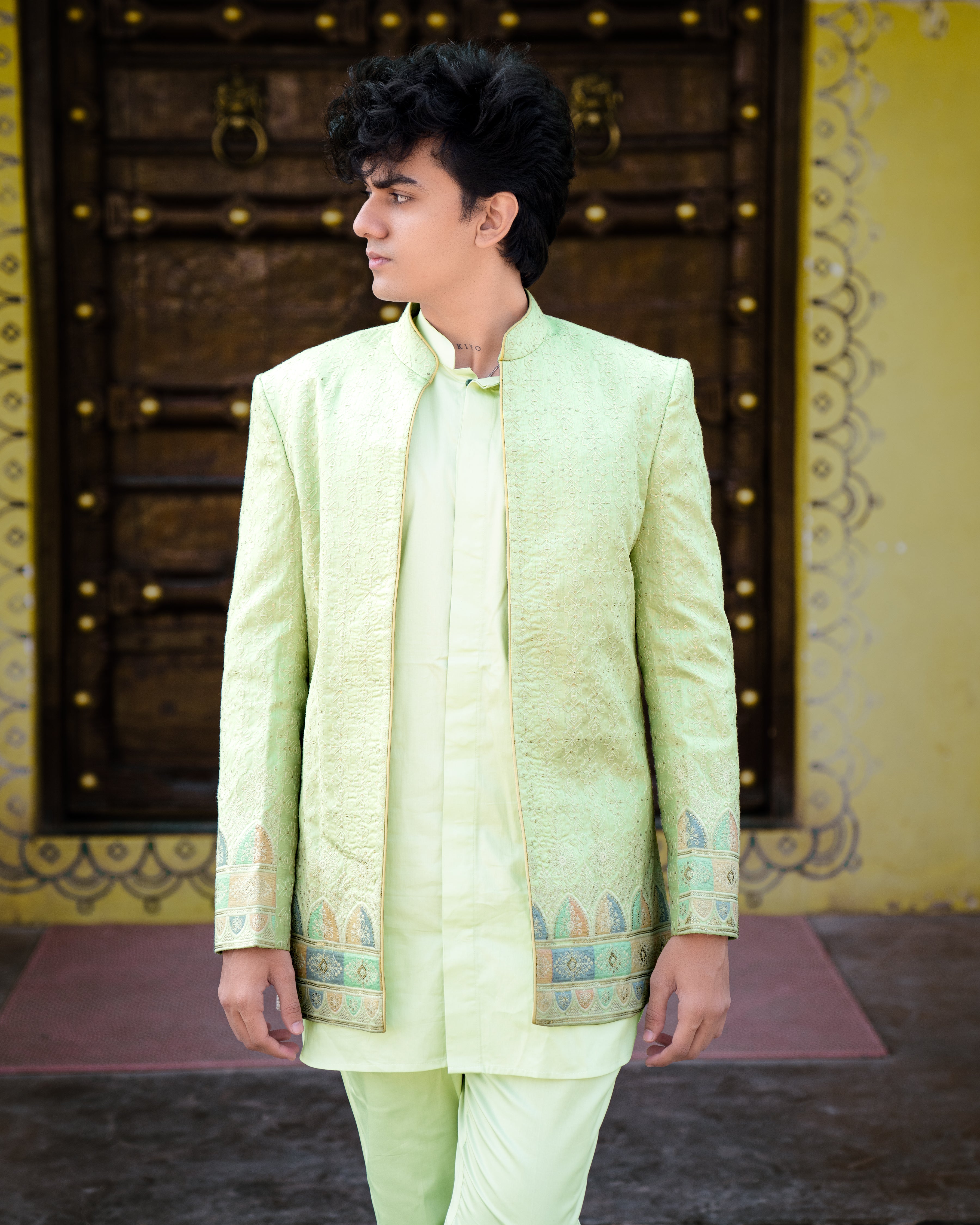 Surf Crest Green Embroidered Jodhpuri with Kurta Shirt and Pants Set SH014-SRW19-36, SH014-SRW19-38, SH014-SRW19-40, SH014-SRW19-42, SH014-SRW19-44, SH014-SRW19-46, SH014-SRW19-48, SH014-SRW19-50, SH014-SRW19-52, SH014-SRW19-54, SH014-SRW19-56, SH014-SRW19-58, SH014-SRW19-60