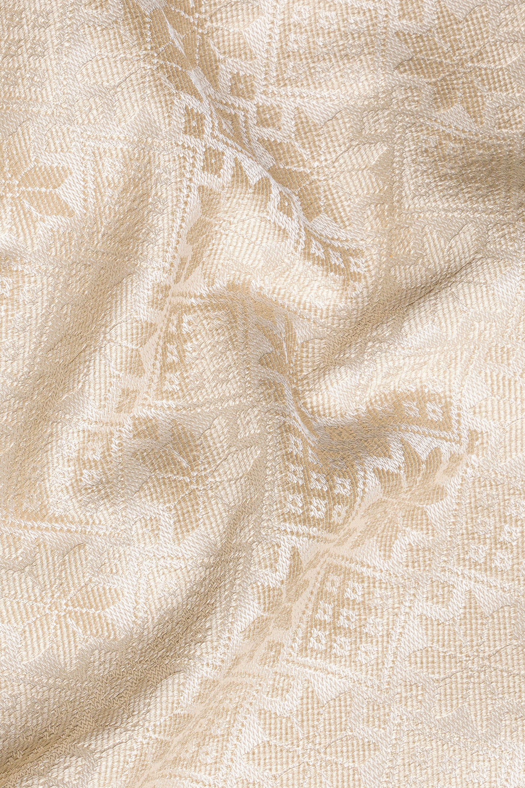 Cameo Brown and Ecru Cream Jacquard Weave Indo-Western