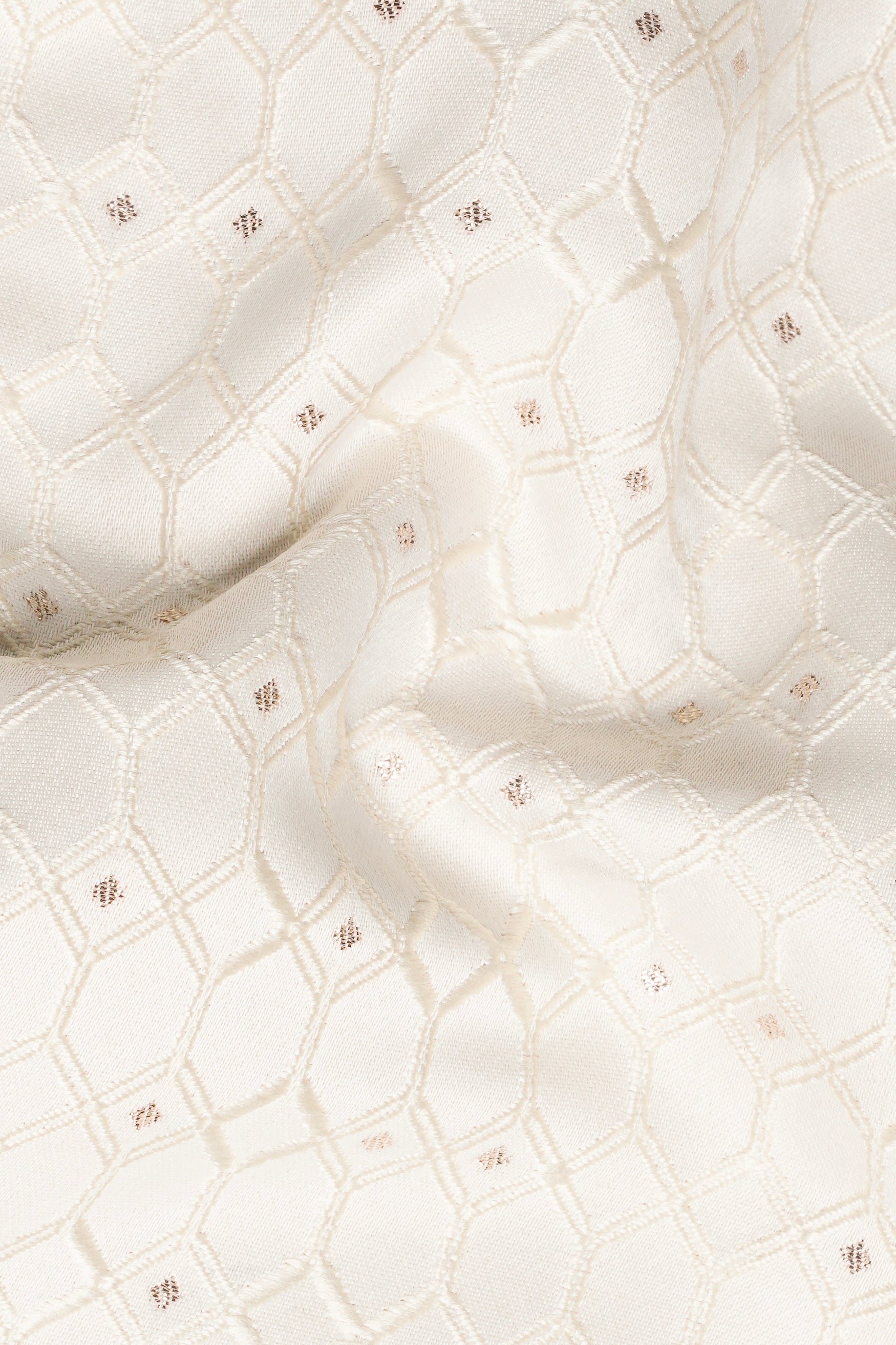 Fantasy Cream Trellis Jacquard Weave Indo-Western SHR111-SRW76-36, SHR111-SRW76-38, SHR111-SRW76-40, SHR111-SRW76-42, SHR111-SRW76-44, SHR111-SRW76-46, SHR111-SRW76-48, SHR111-SRW76-50, SHR111-SRW76-52, SHR111-SRW76-54, SHR111-SRW76-56, SHR111-SRW76-58, SHR111-SRW76-60