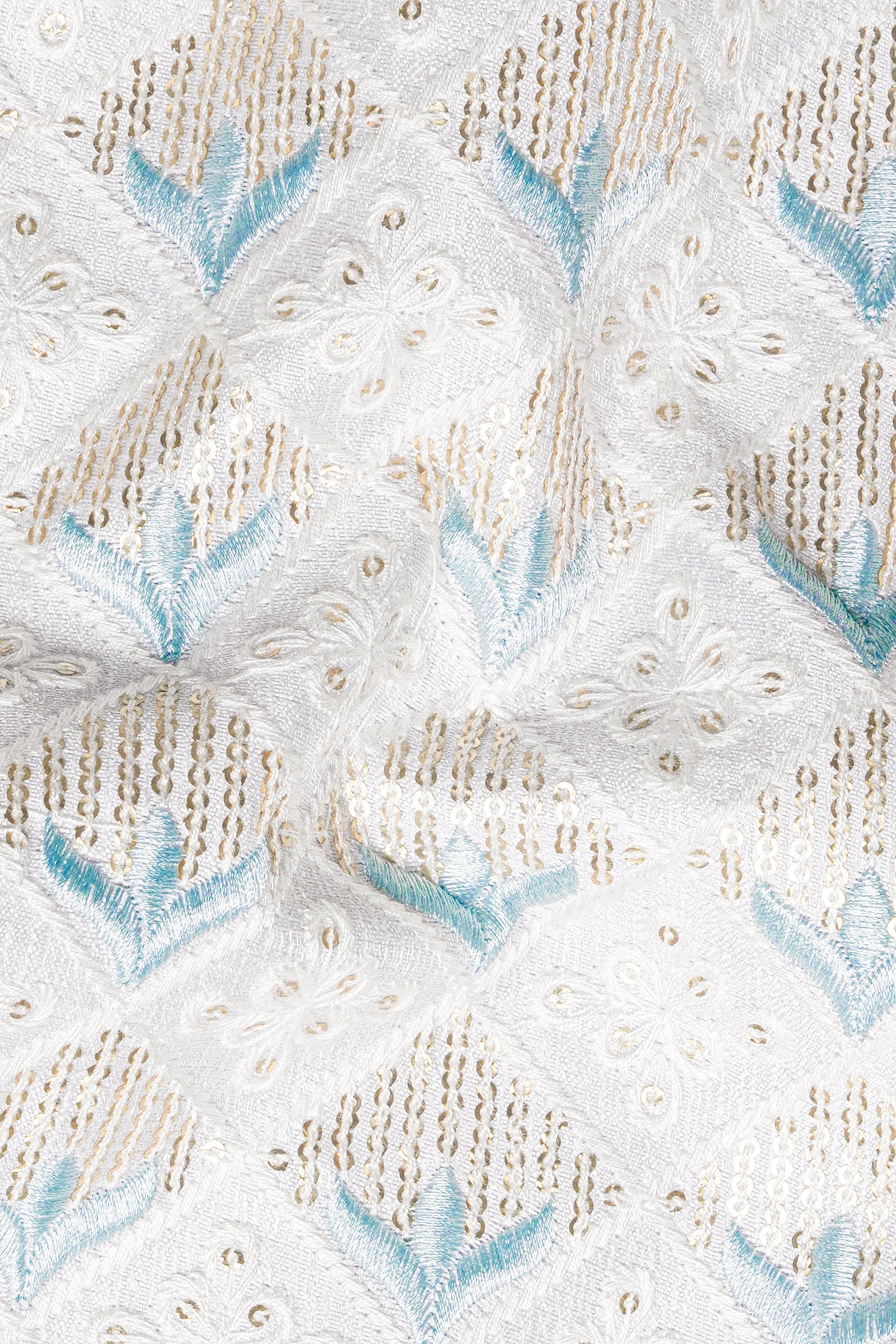 Sand Cream Geometric Thread and Sequin Embroidered Jodhpuri