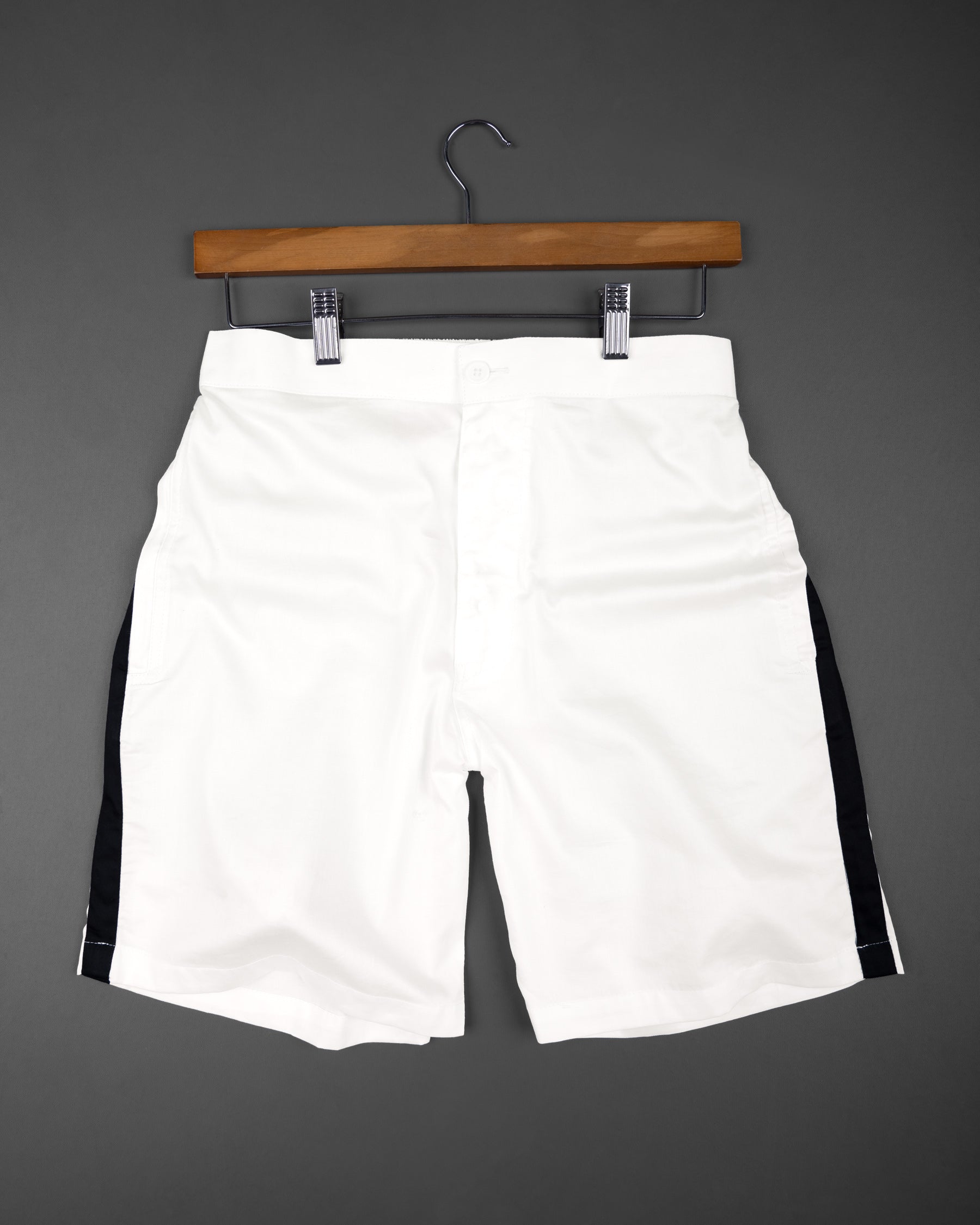 Bright White with Black Striped Super Soft Premium Cotton Designer Shorts SR144-28, SR144-30, SR144-32, SR144-34, SR144-36, SR144-38, SR144-40, SR144-42, SR144-44