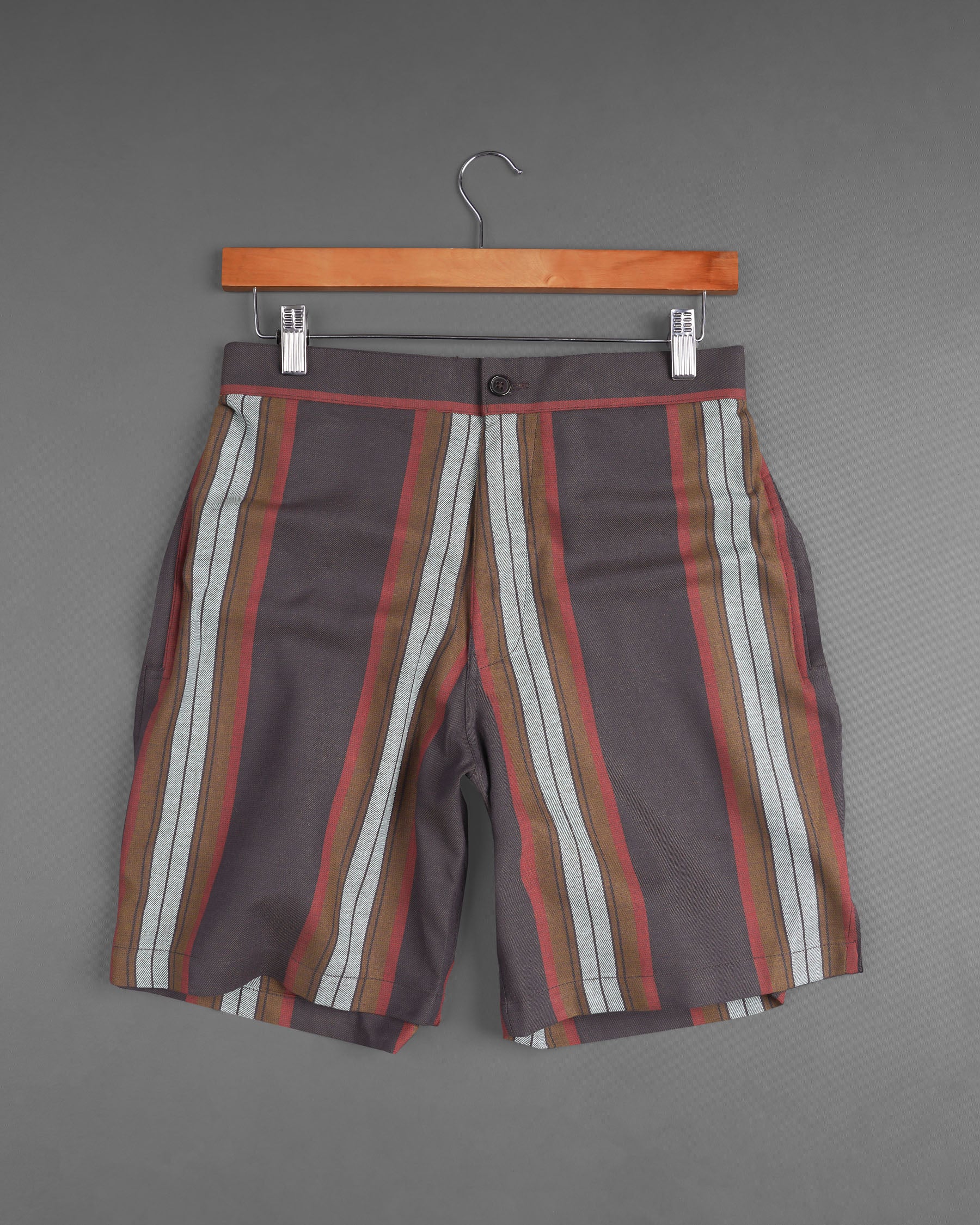 Gravel Gray and Don Juan Brown Twill Striped Shorts SR164-28, SR164-30, SR164-32, SR164-34, SR164-36, SR164-38, SR164-40, SR164-42, SR164-44